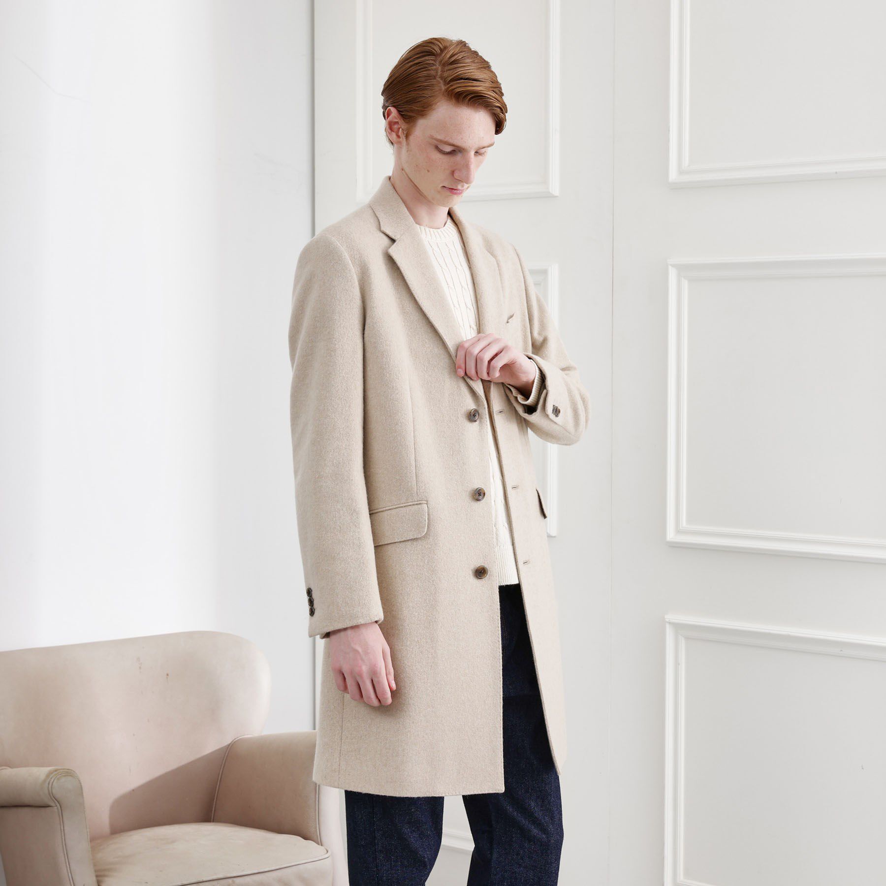 TAKEO KIKUCHI「【LIMITED】ウール混チェスターコート」|その他|ライトベージュ(05