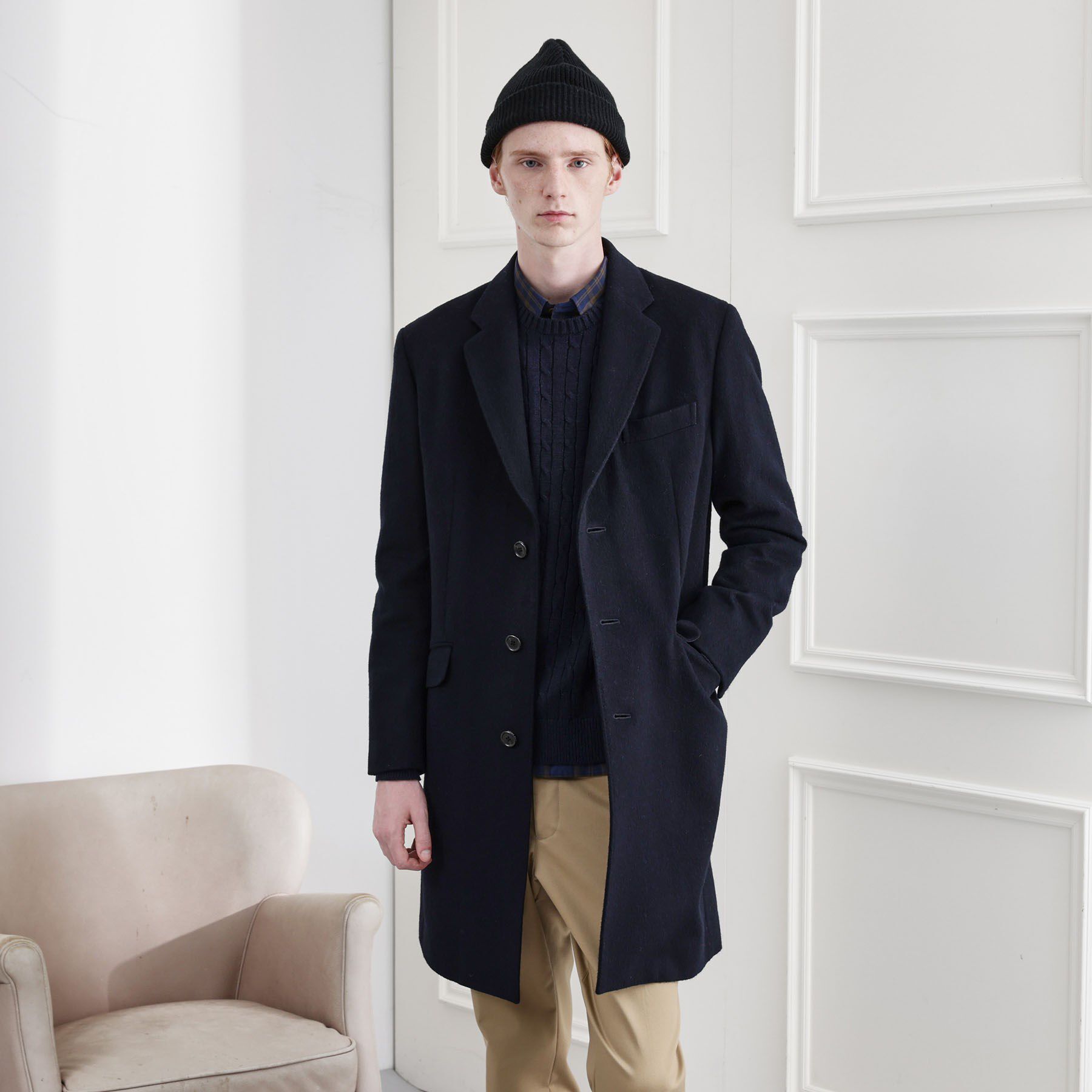 TAKEO KIKUCHI「【LIMITED】ウール混チェスターコート」|その他|ネイビー(094)