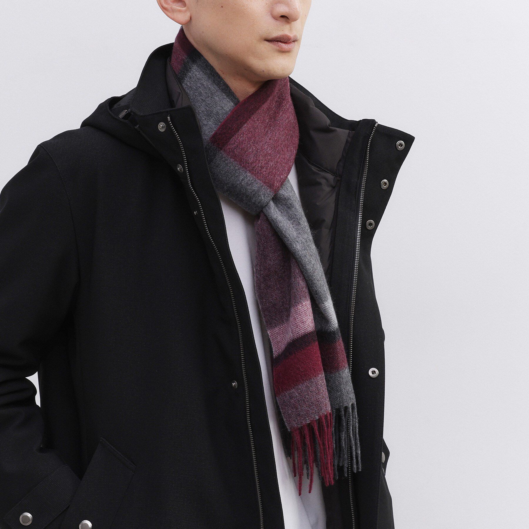 TAKEO KIKUCHI「【洗えるカシミヤ】 ピュアカシミヤ パネルチェックマフラー」|ストール|