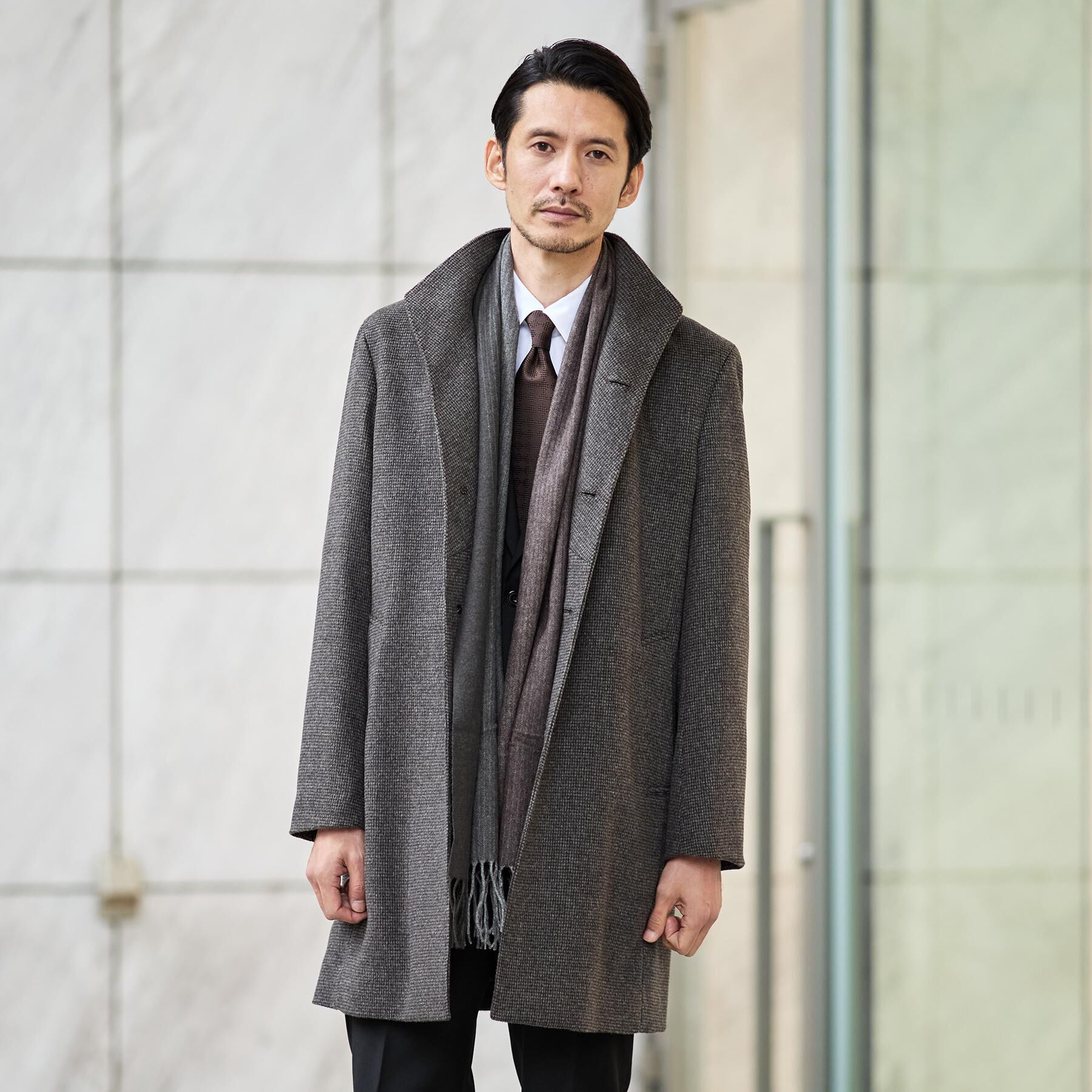 TAKEO KIKUCHI「【洗えるウールカシミヤ】グラデーションマフラー」|ストール|