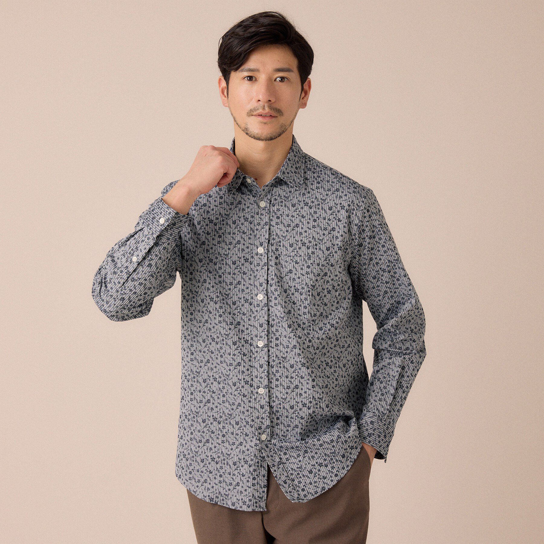 TAKEO KIKUCHI「播州 ドビーストライプ フラワーシャツ」|シャツ・ブラウス|