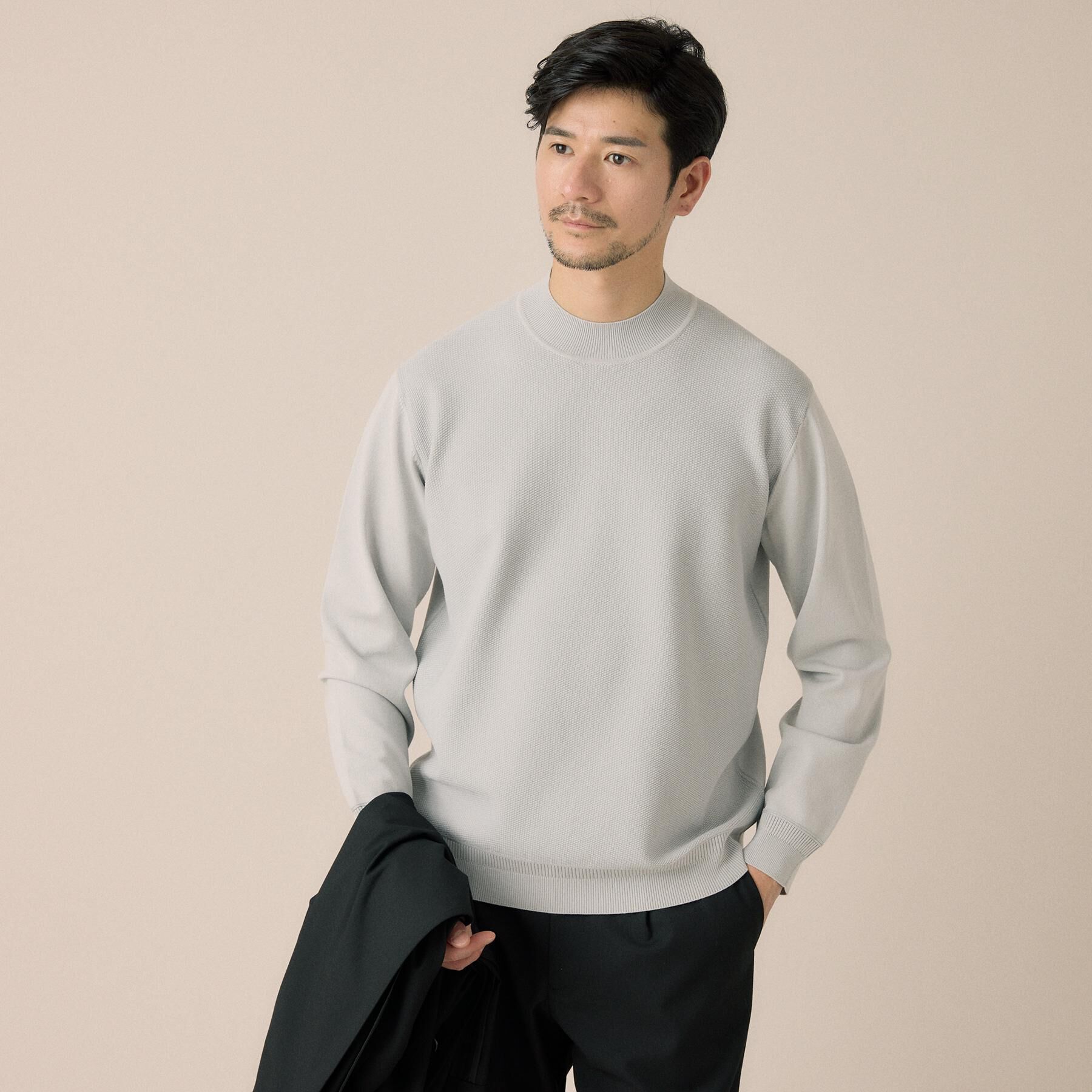 TAKEO KIKUCHI「モックネック 鹿の子 ニット プルオーバー」|ニット・セーター|