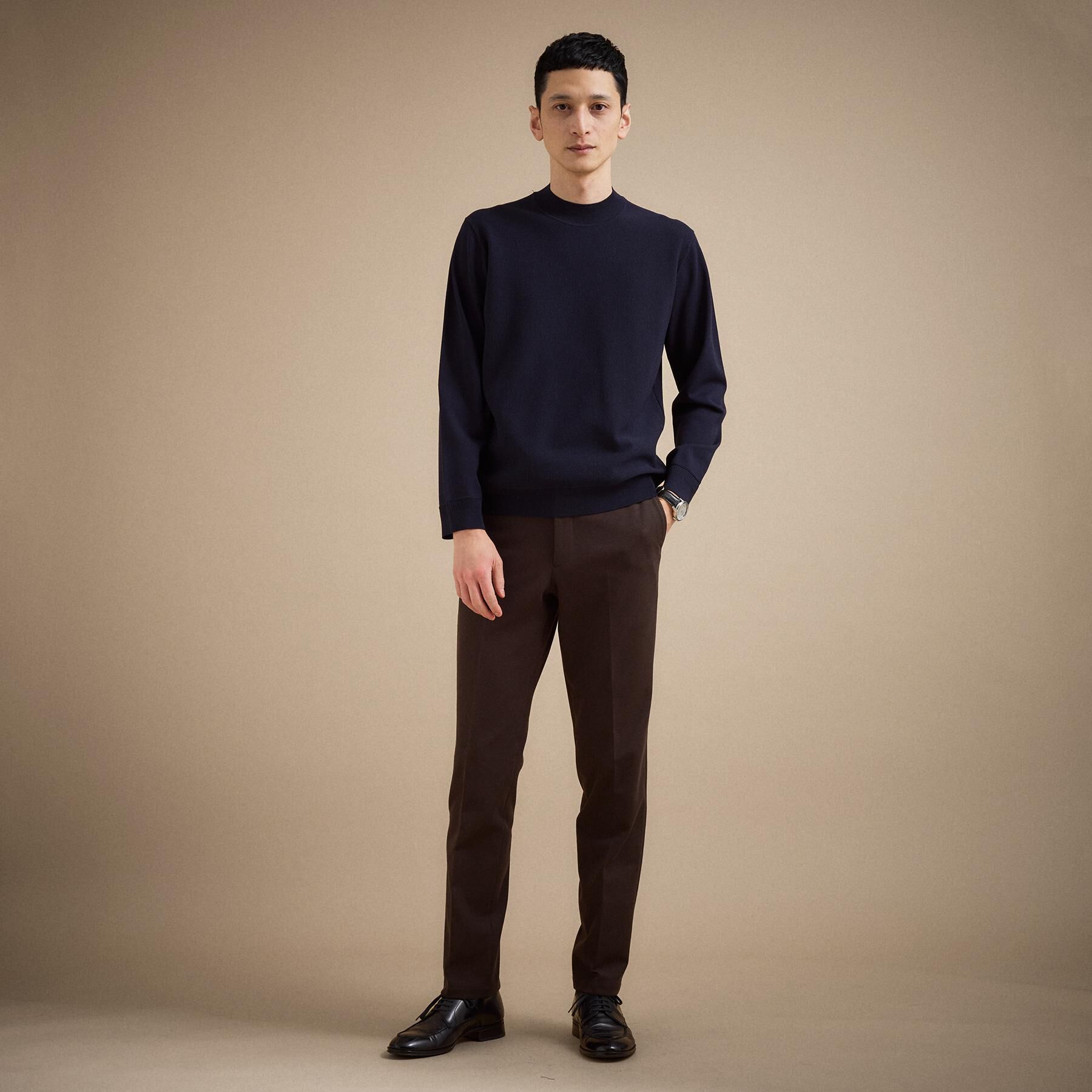 TAKEO KIKUCHI「モックネック 鹿の子 ニット プルオーバー」|ニット・セーター|