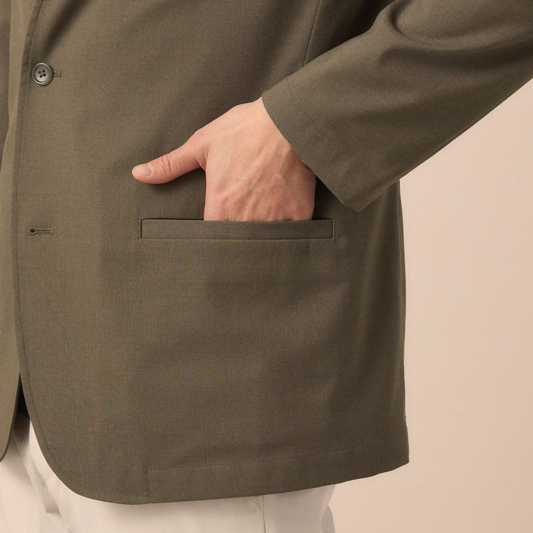 TAKEO KIKUCHI「【ON／OFF兼用】CARREMANファブリック ノーカラージャケット」|ノーカラージャケット|