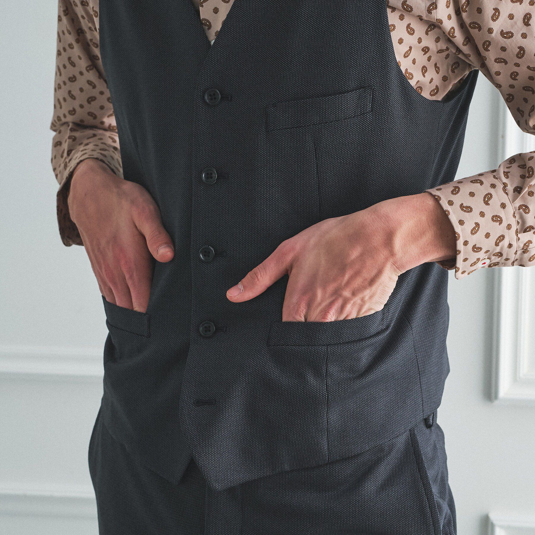 TAKEO KIKUCHI「【BOWLER HAT LABEL】ピンヘッドジャージ べスト」|スーツ|