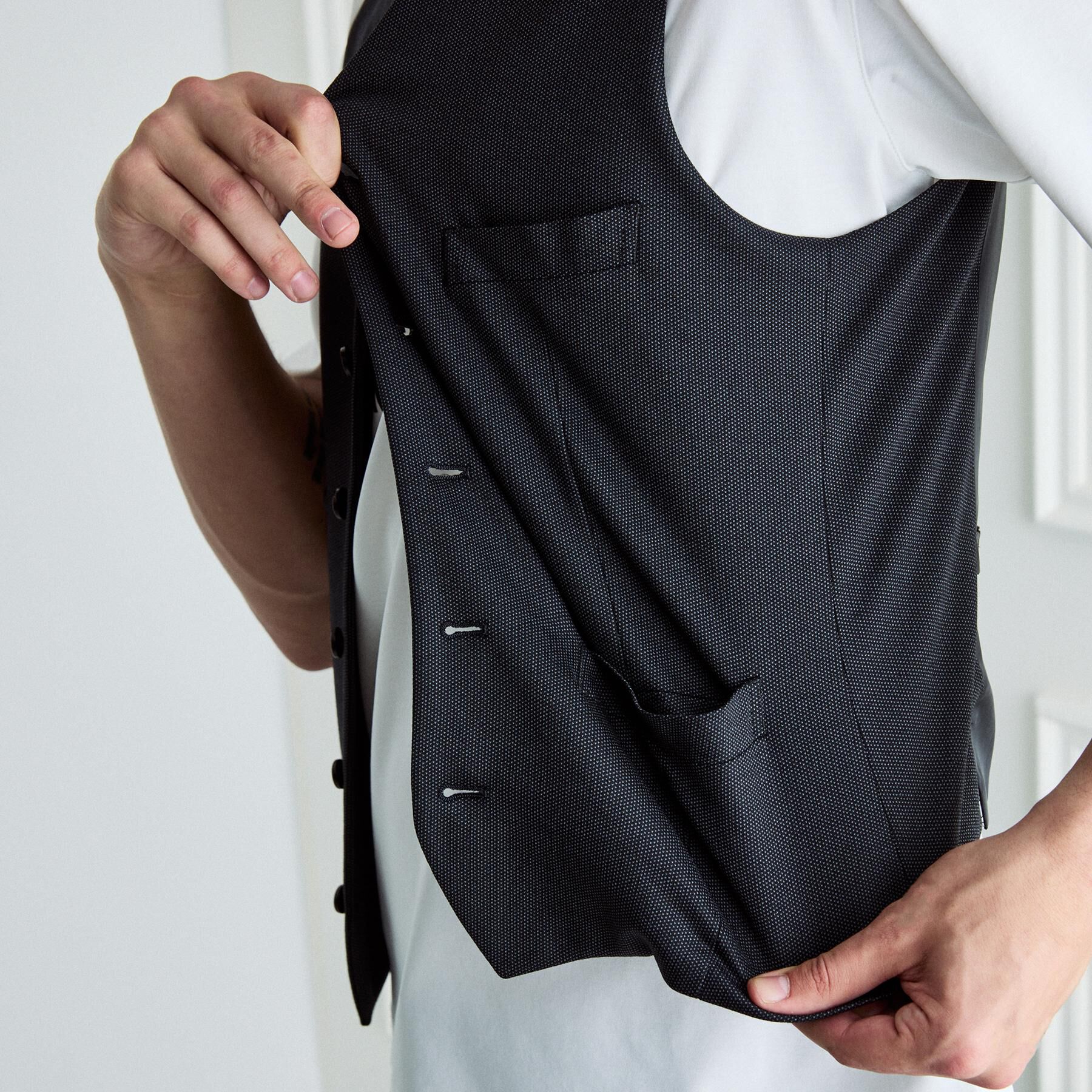 TAKEO KIKUCHI「【BOWLER HAT LABEL】ピンヘッドジャージ べスト」|スーツ|