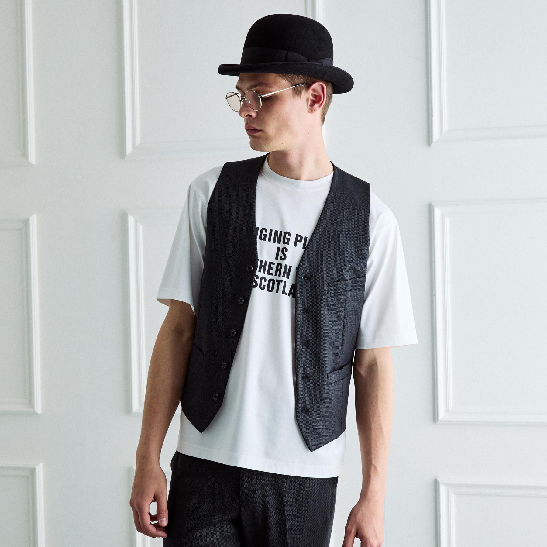 TAKEO KIKUCHI「【BOWLER HAT LABEL】ピンヘッドジャージ べスト」|スーツ|