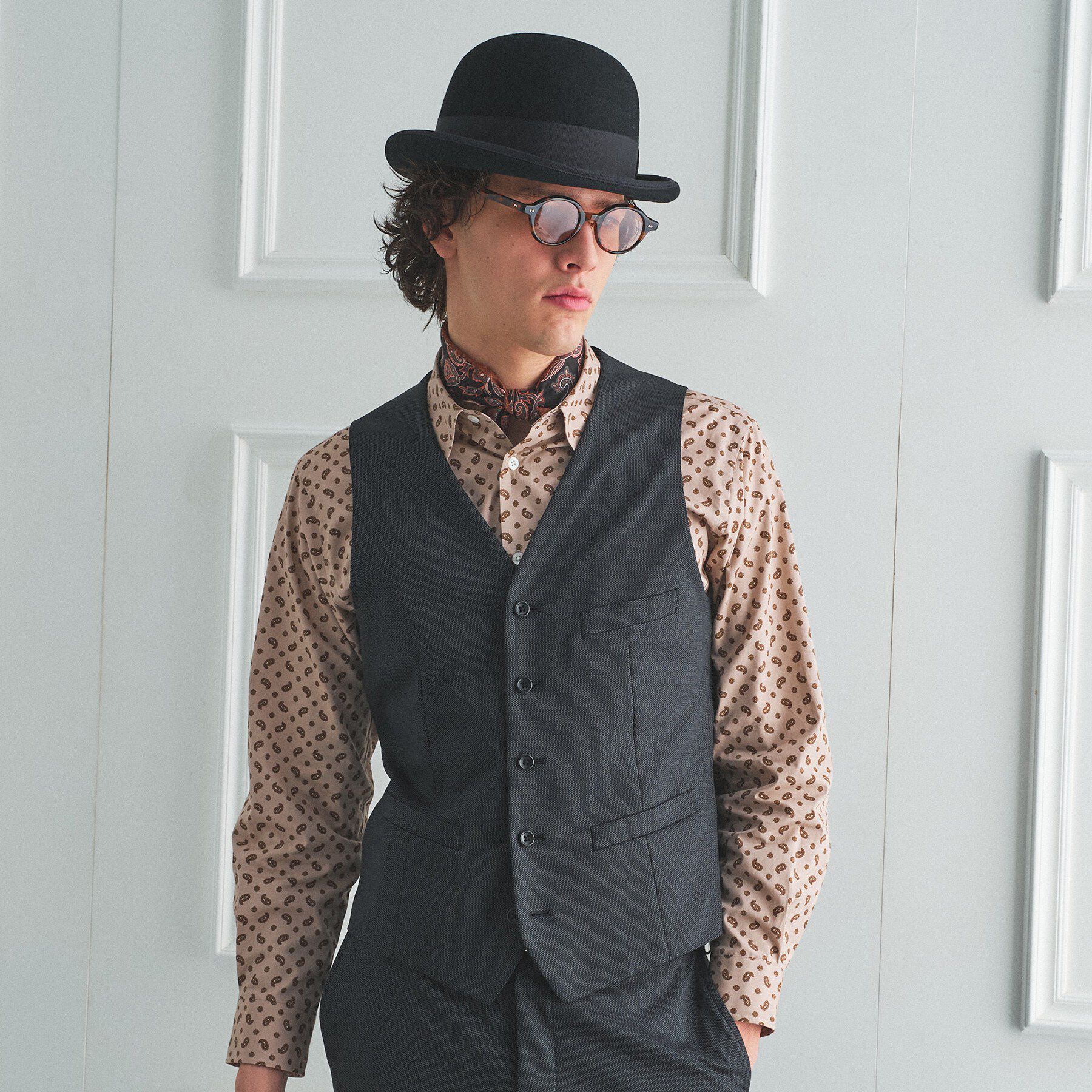 TAKEO KIKUCHI「【BOWLER HAT LABEL】ピンヘッドジャージ べスト」|スーツ|