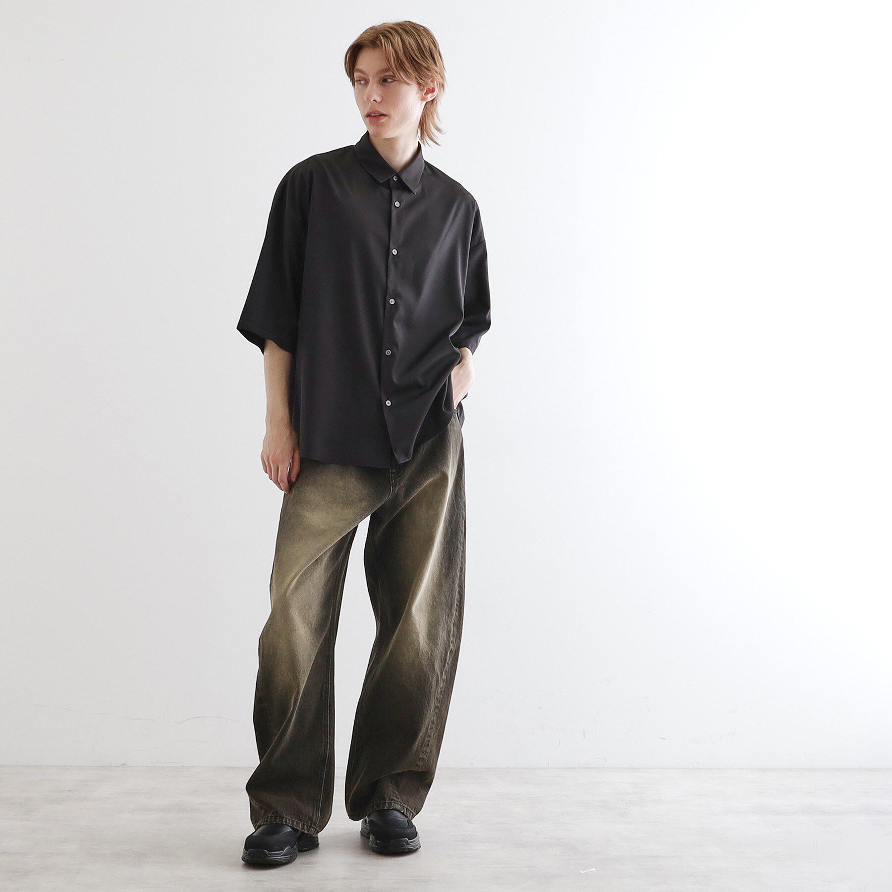 tk.TAKEO KIKUCHI「【WEB限定】無地/花柄アソートドレープ半袖シャツ」|シャツ・ブラウス|