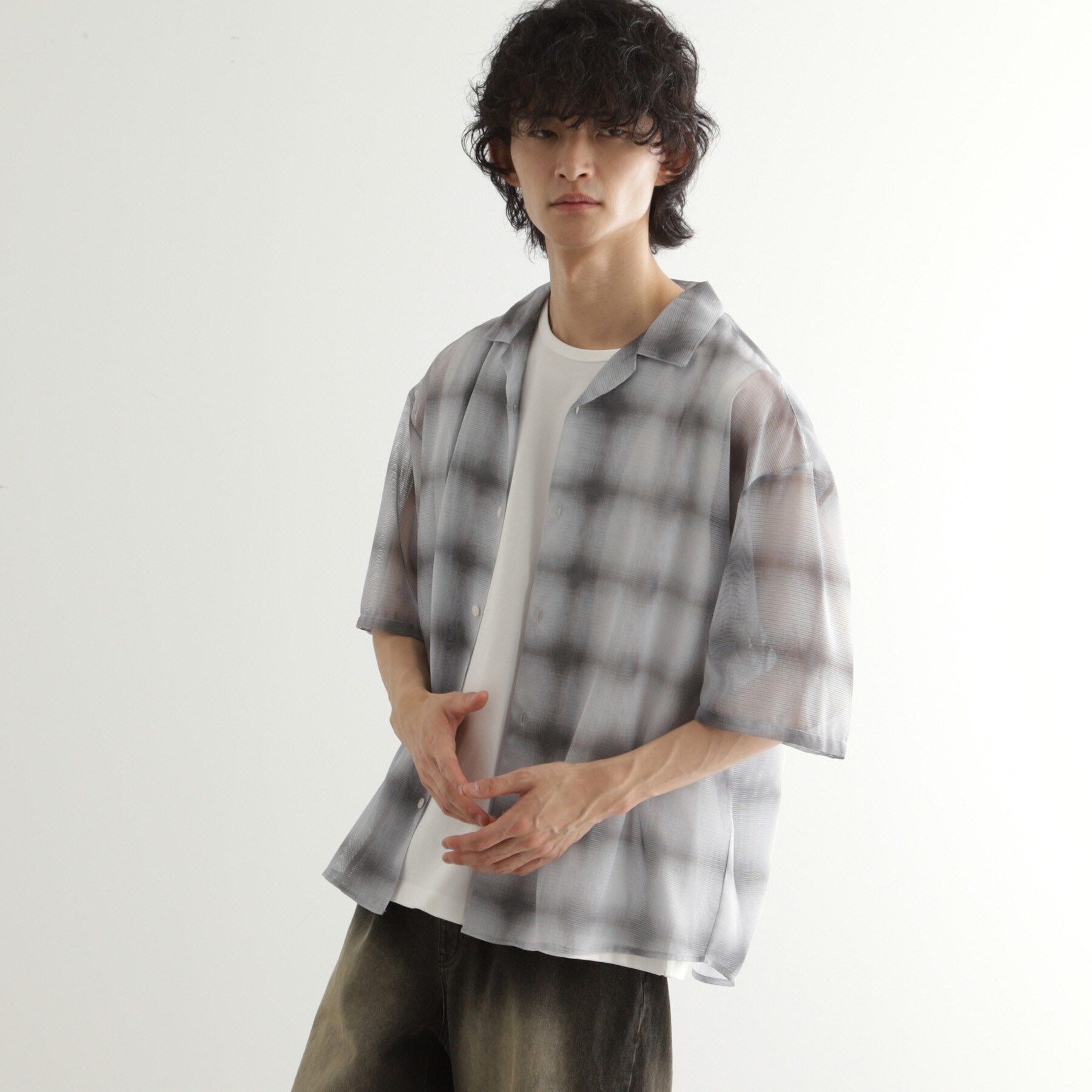 tk.TAKEO KIKUCHI「メッシュオンブレーチェックシャツ」|シャツ・ブラウス|