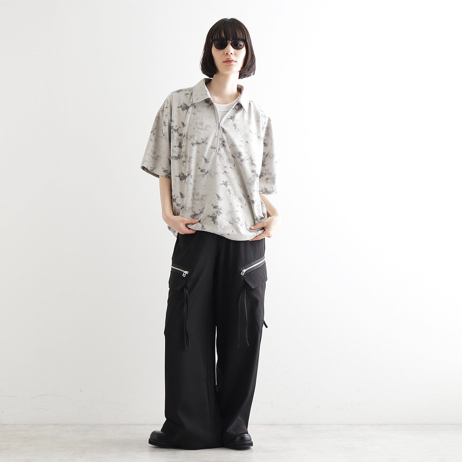 tk.TAKEO KIKUCHI「ヴィンテージライクハーフジップポロシャツ」|ポロシャツ|