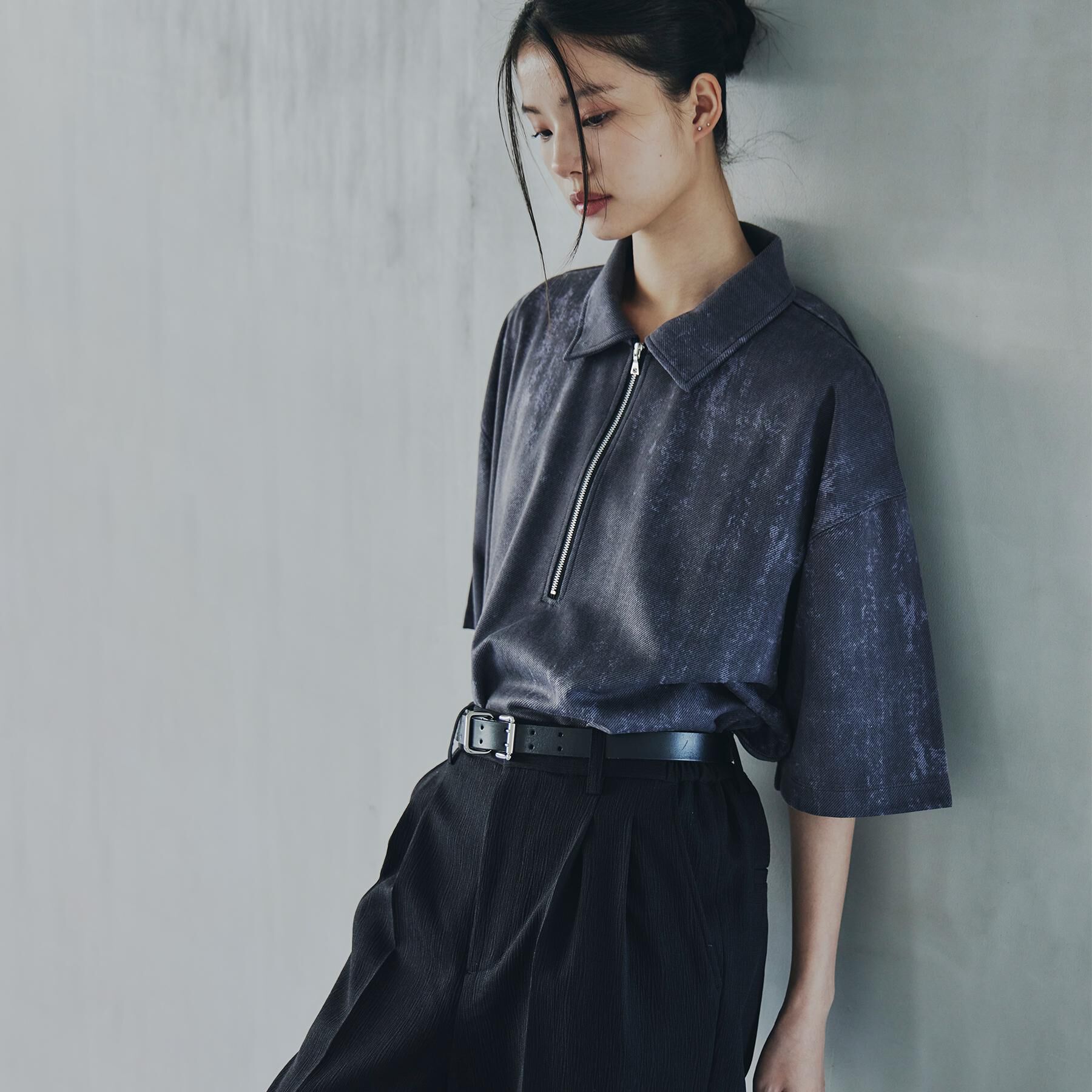 tk.TAKEO KIKUCHI「ヴィンテージライクハーフジップポロシャツ」|ポロシャツ|