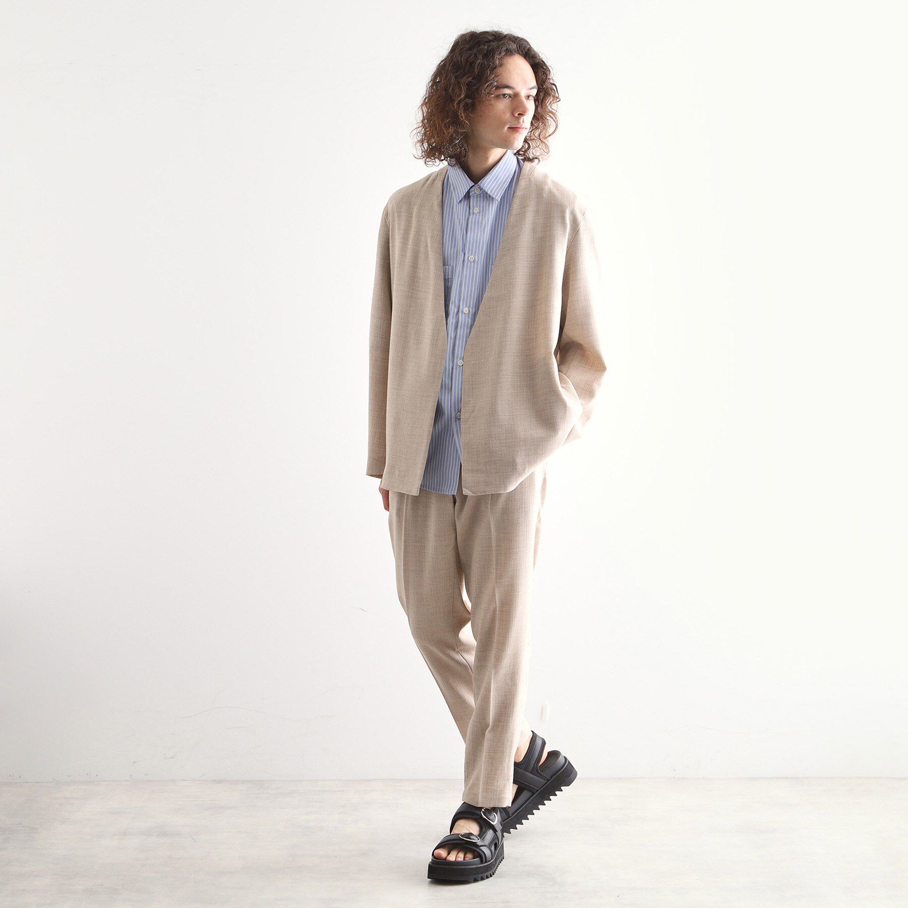 tk.TAKEO KIKUCHI「テックキャンバスノーカラージャケット」|ノーカラージャケット|