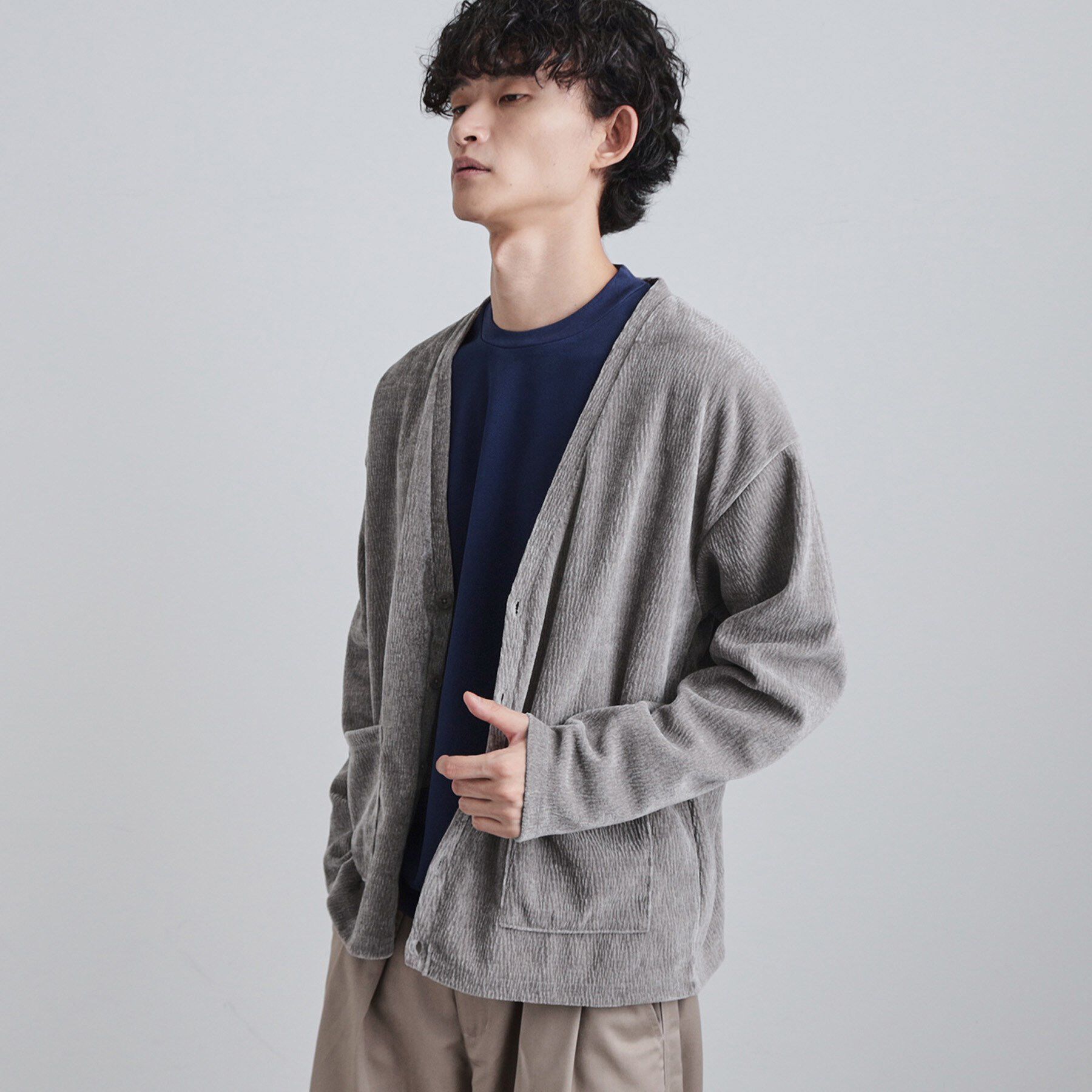 tk.TAKEO KIKUCHI「モールニットソーVカーディガン」|カーディガン|