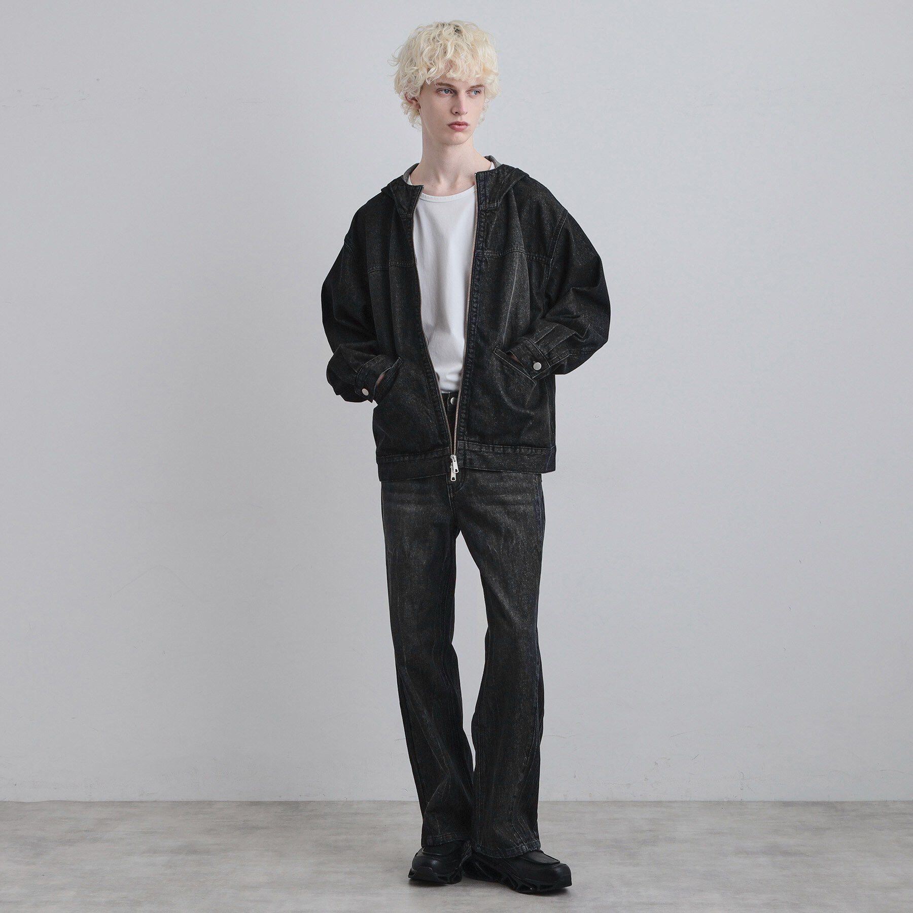 tk.TAKEO KIKUCHI「【セットアップ対応】デニムフードブルゾン」|ブルゾン・スタジャン|