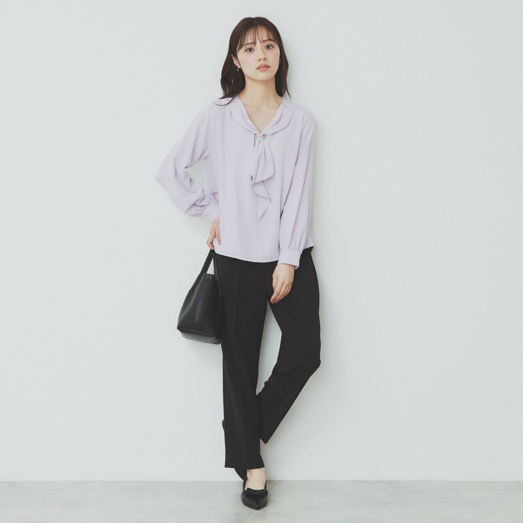 index「ストレッチラッフルボウタイブラウス【洗濯機洗い可/防シワ】」|シャツ・ブラウス|