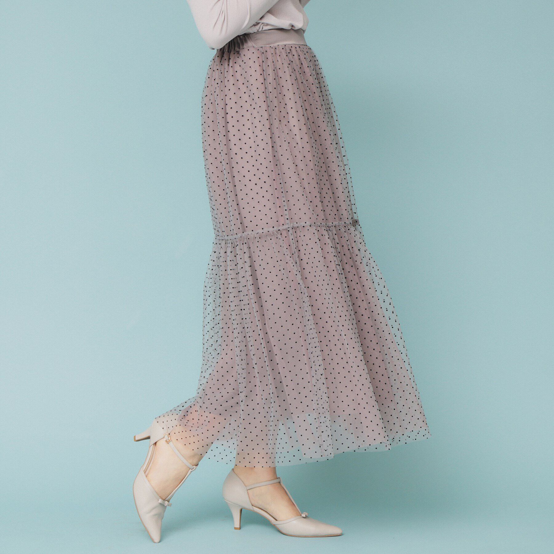 index「ドットチュールティアードスカート【洗濯機洗い可】」|スカート|