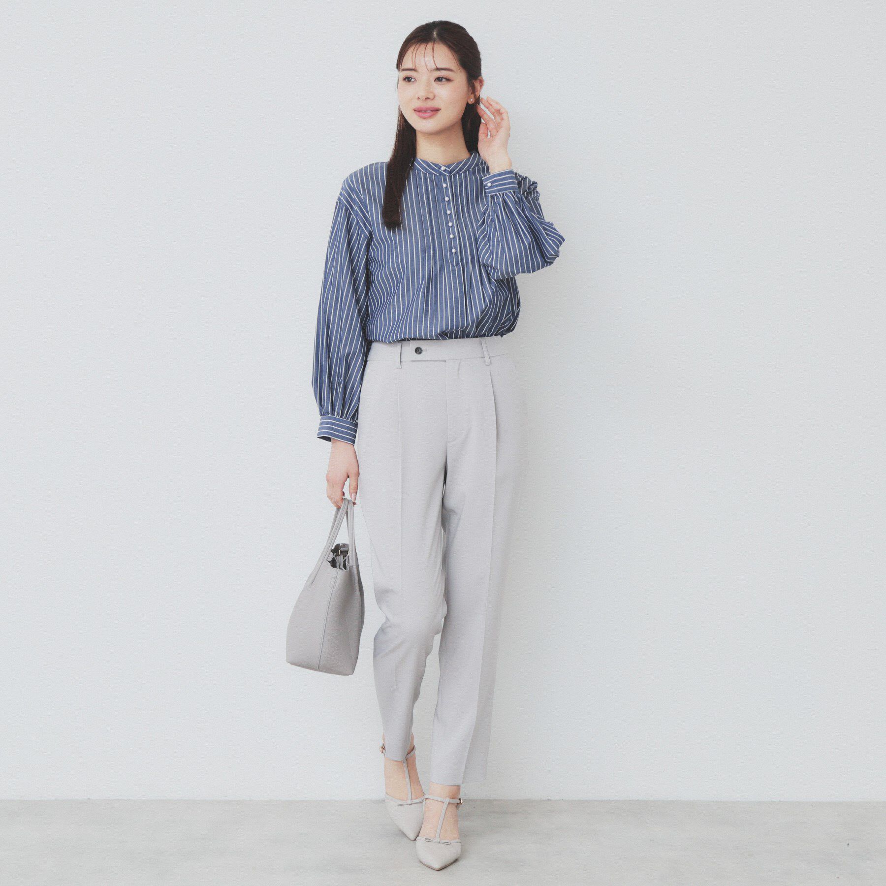 index「《6color》ラメラインバンドカラーシャツ【洗濯機洗い可/イージーアイロン/防シワ】」|シャツ・ブラウス|