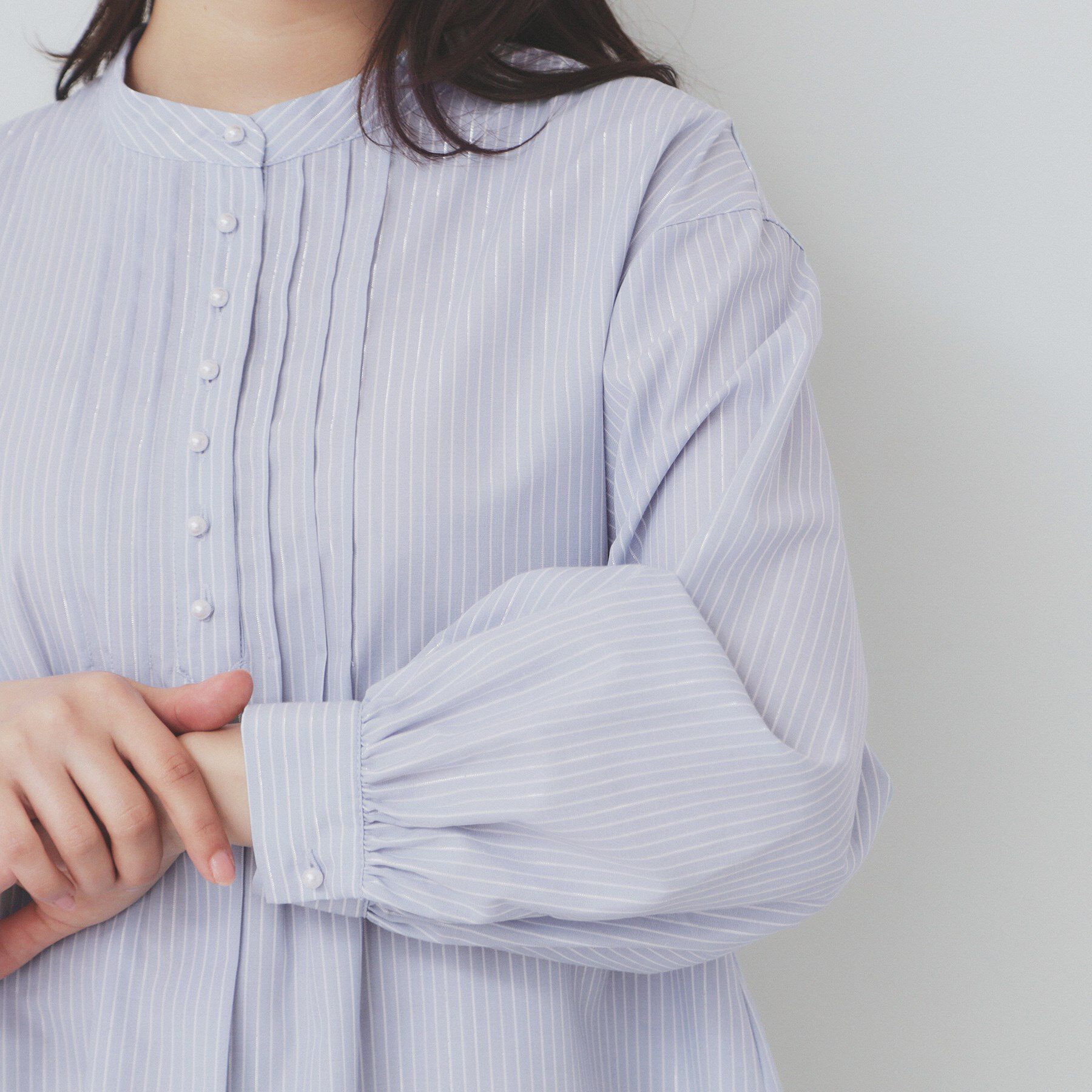 index「《6color》ラメラインバンドカラーシャツ【洗濯機洗い可/イージーアイロン/防シワ】」|シャツ・ブラウス|