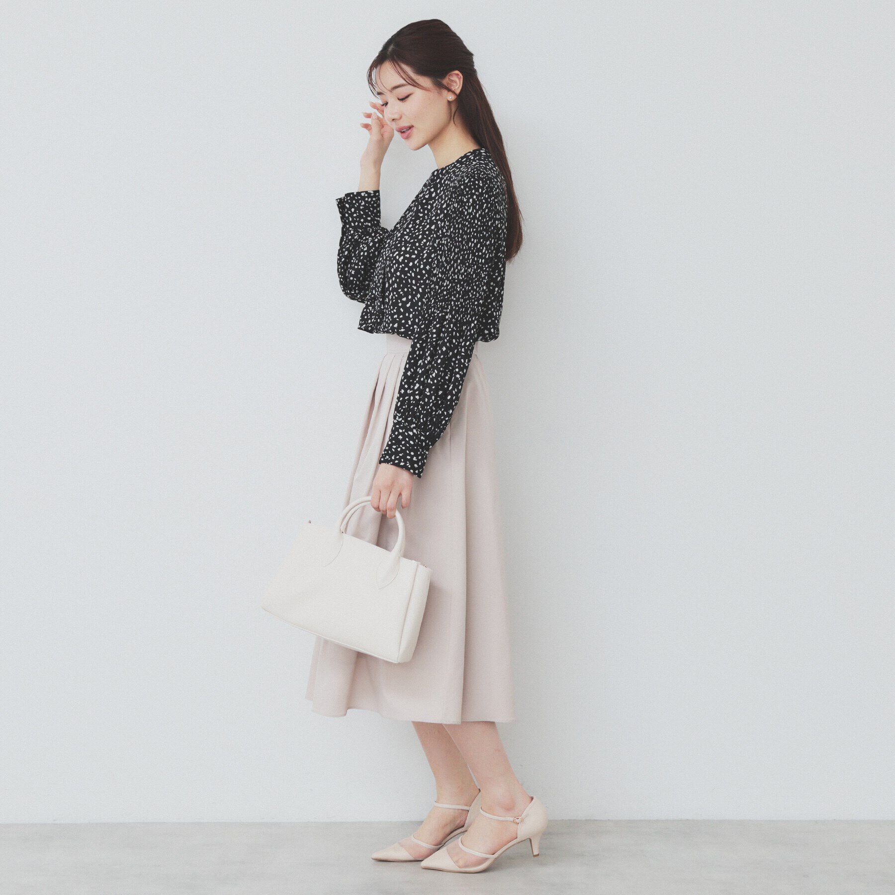 index「ボウタイプリーツスリーブ柄アソートブラウス【洗濯機可・イージーアイロン】」|シャツ・ブラウス|