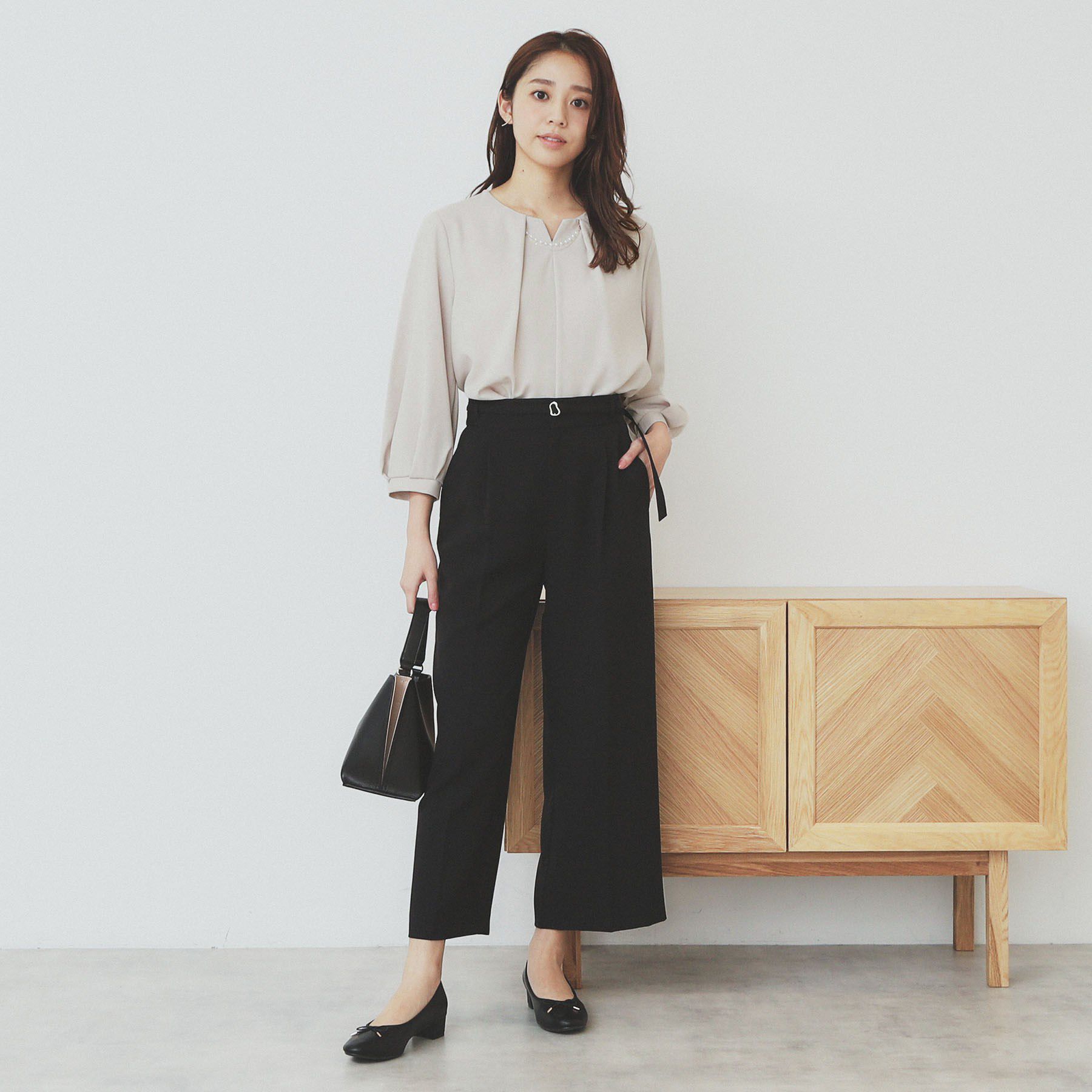 index「2WAYキーネックタックブラウス【洗濯機洗い可/防シワ】」|シャツ・ブラウス|