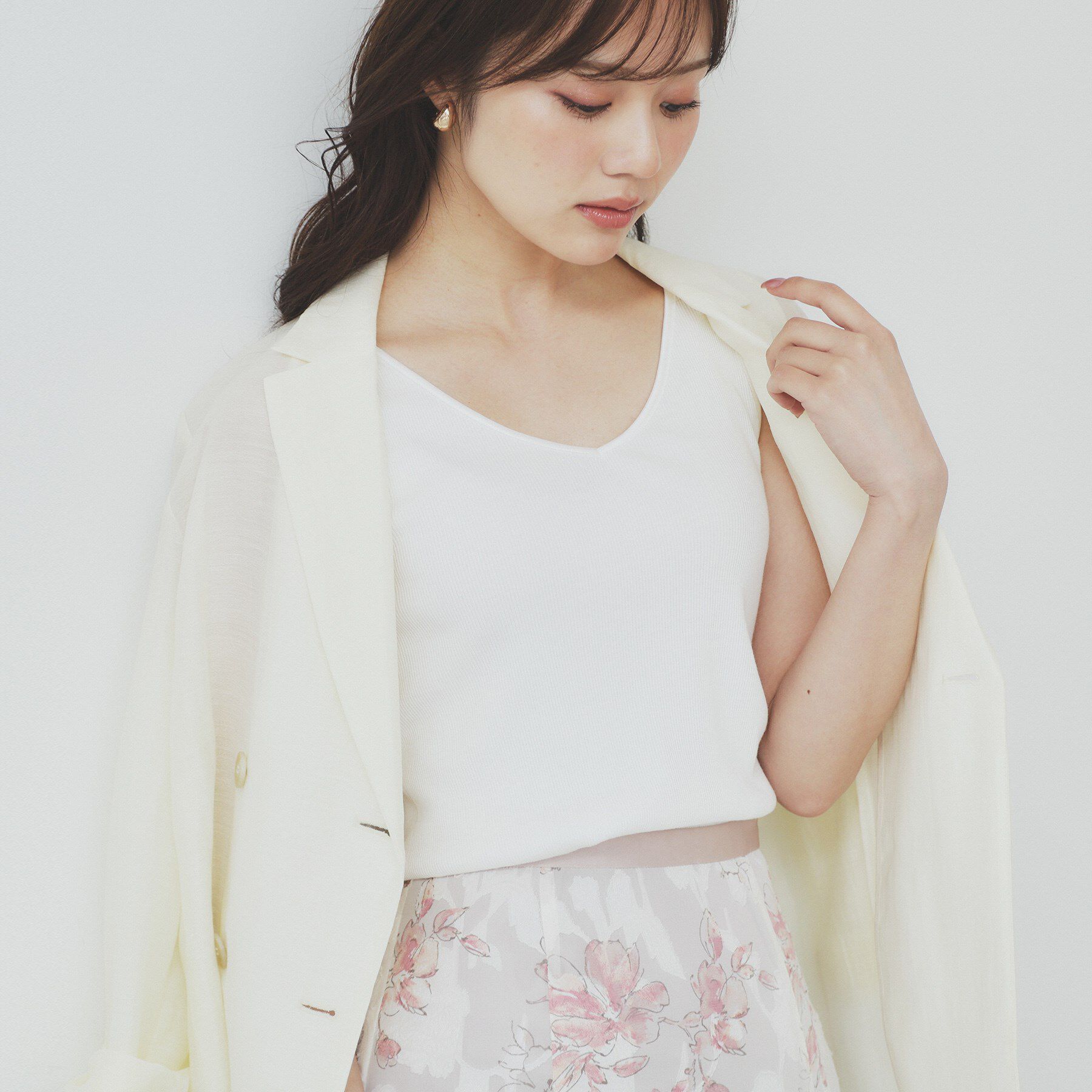 index「前後2WAY サテンパイピングリブタンクトップ【洗濯機洗い可】」|キャミソール|