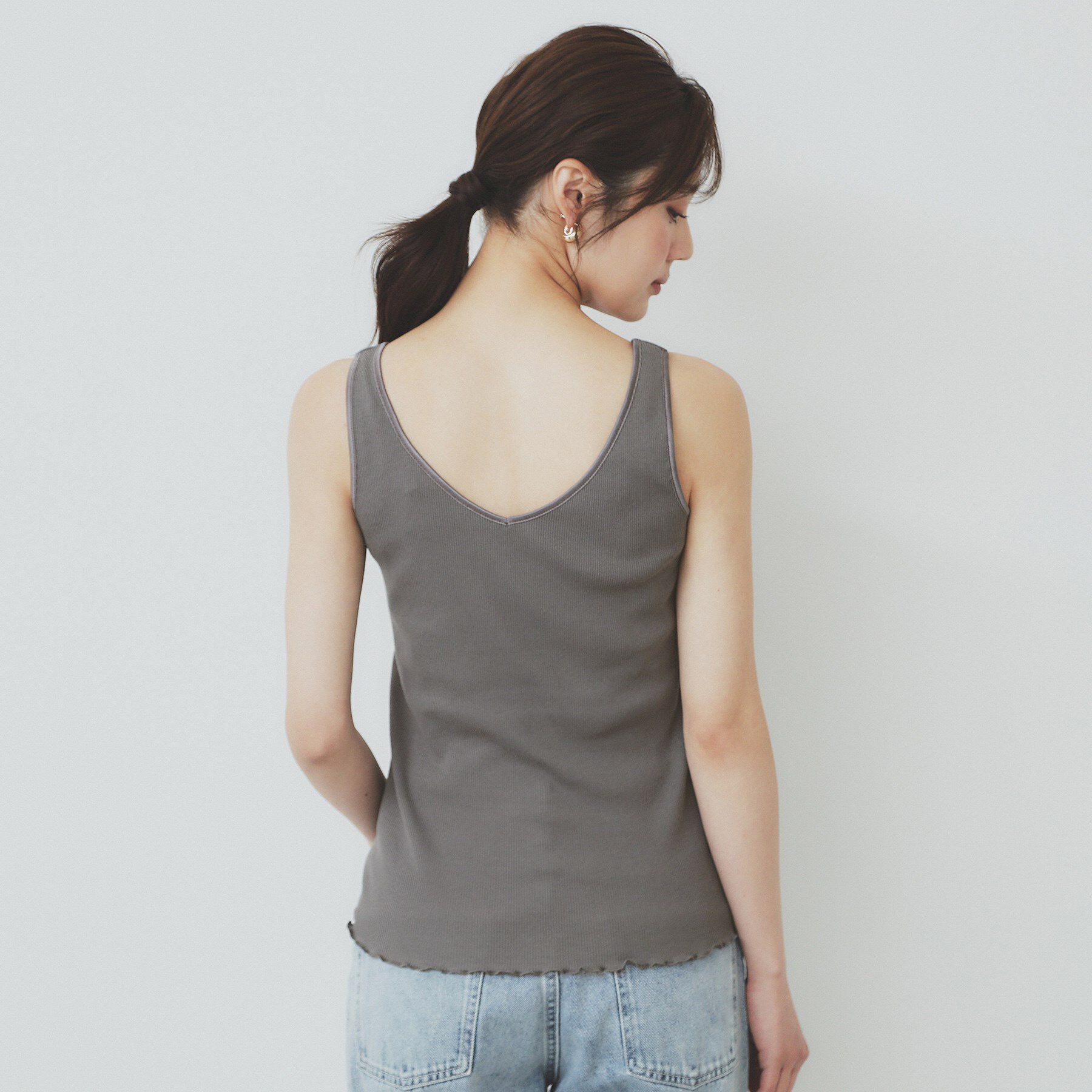 index「前後2WAY サテンパイピングリブタンクトップ【洗濯機洗い可】」|キャミソール|