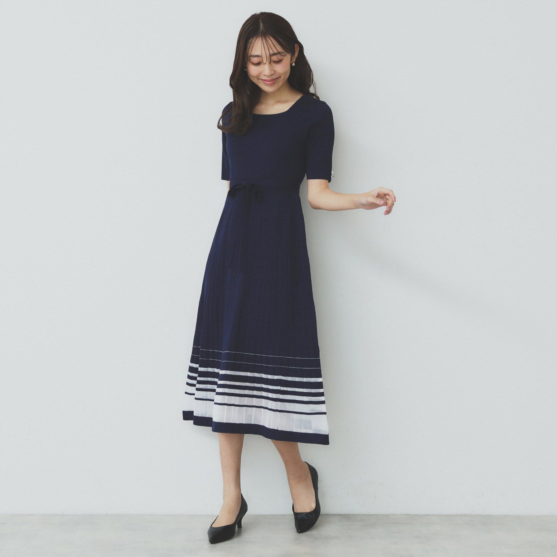 index「シアーラインニットワンピース【UV/洗濯機洗い可】」|ワンピース|