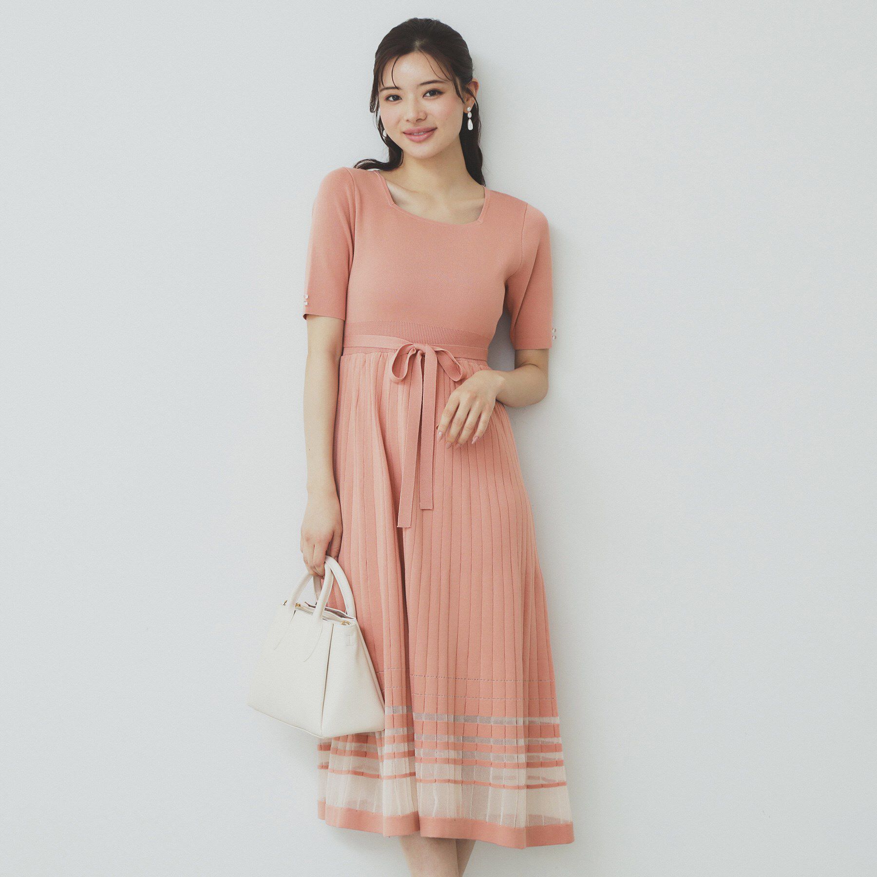 index「シアーラインニットワンピース【UV/洗濯機洗い可】」|ワンピース|オレンジ(065)