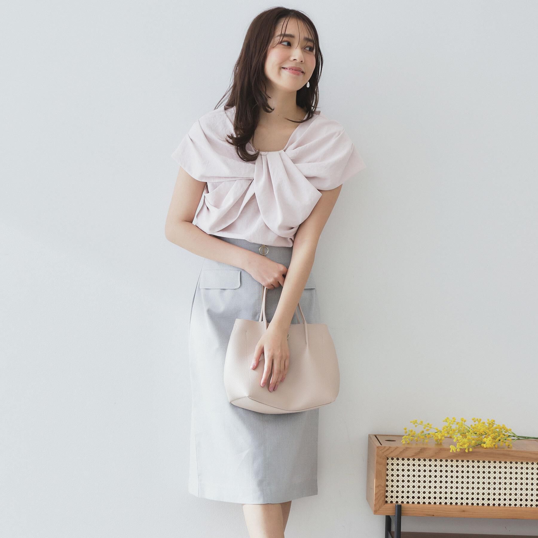 index「ビッグリボンショールブラウス【洗濯機洗い可/吸水速乾/防シワ/抗ピル/イージーアイロン】」|シャツ・ブラウス|