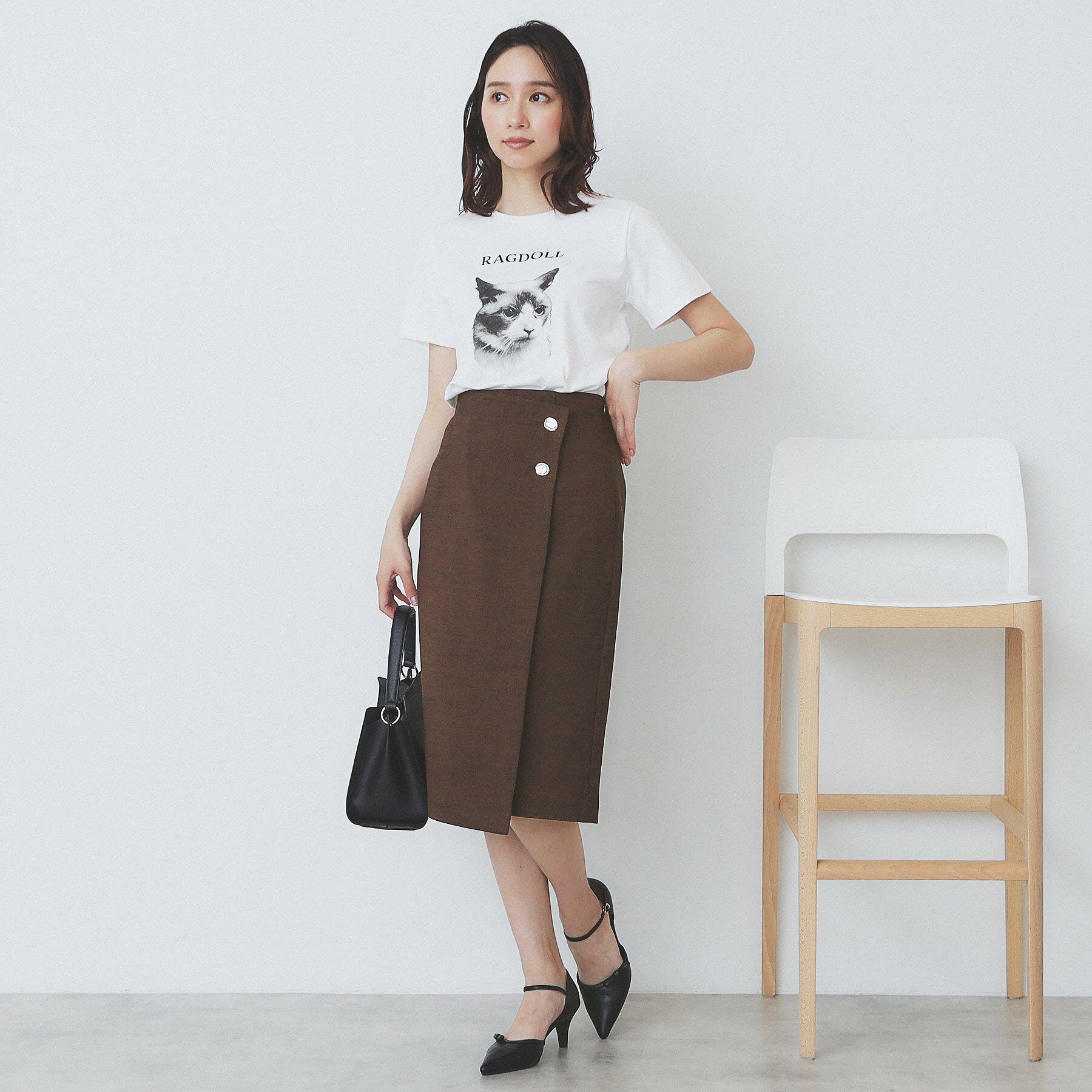 index「《丈が選べる》麻調ラップタイトスカート【洗濯機洗い可/イージーアイロン】」|スカート|