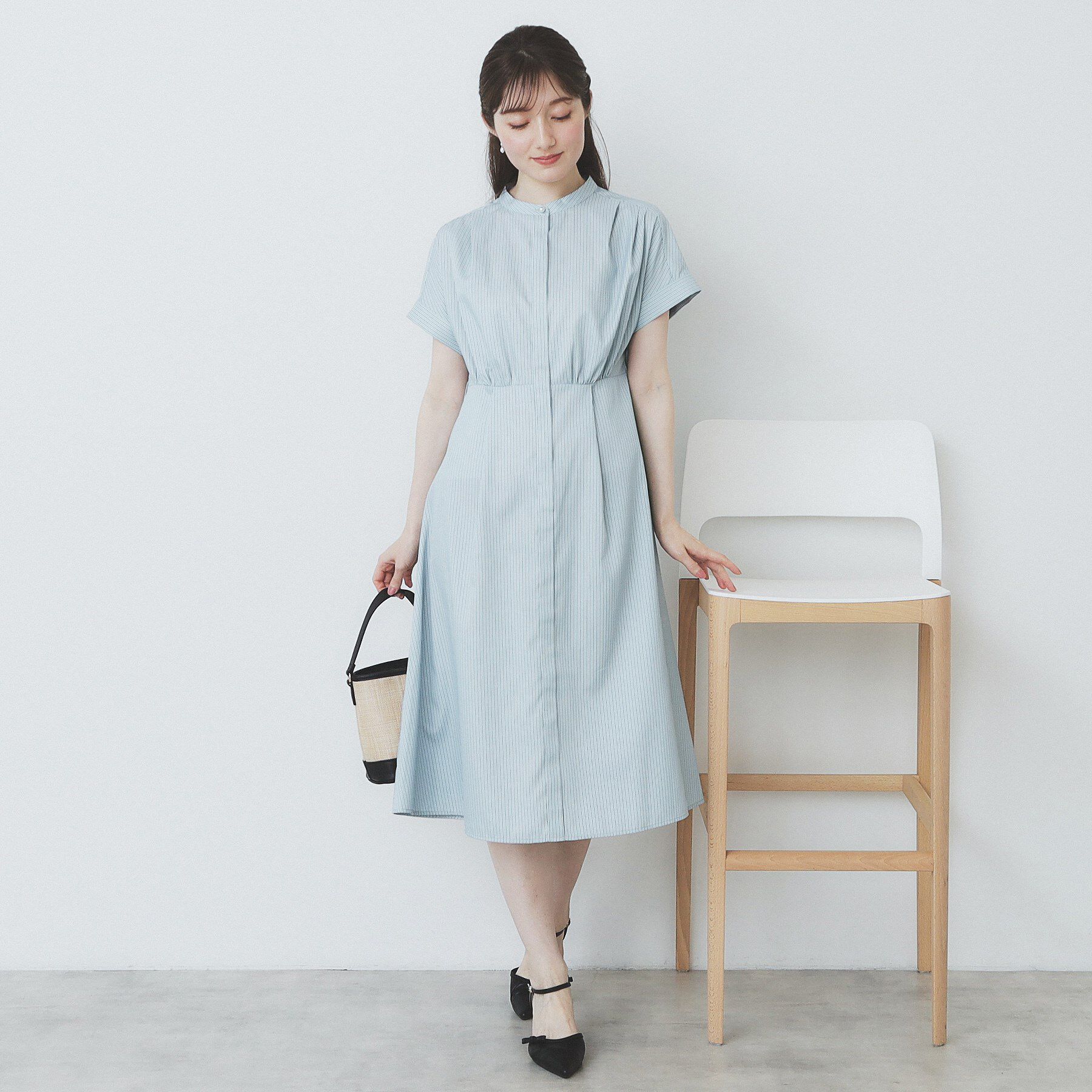 index「《XS-LLサイズ》マルチストライプシャツワンピース【洗濯機洗い可/イージーアイロン/防シワ】」|ワンピース|