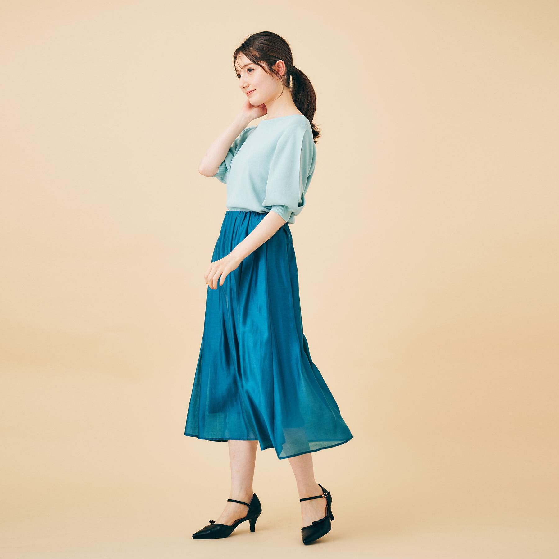 index「シアーギャザーフレアスカート【洗濯機洗い可】」|スカート|