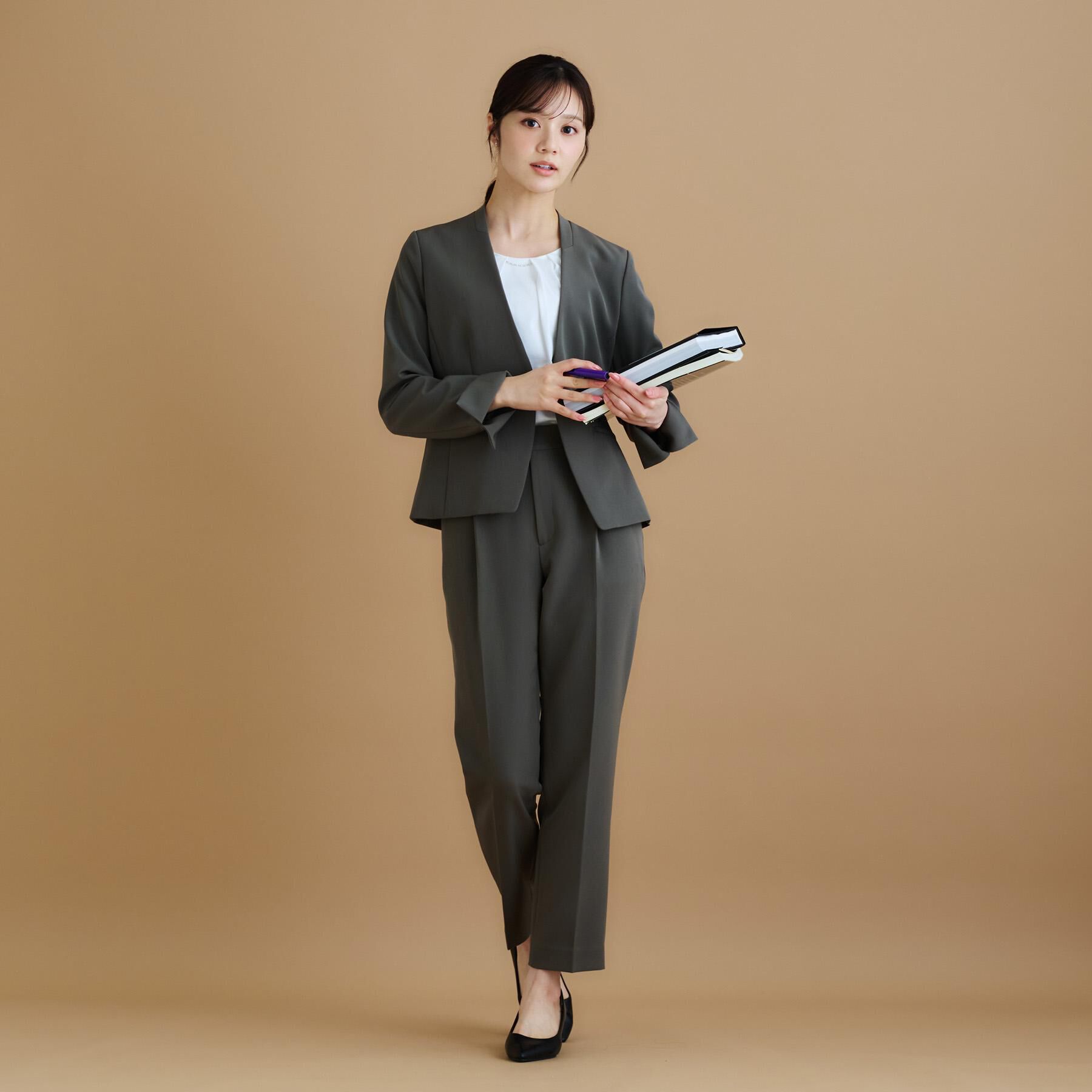 index「ストレッチノーカラージャケット/セットアップ対応【洗濯機洗い可/イージーアイロン/防シワ】」|ノーカラージャケット|