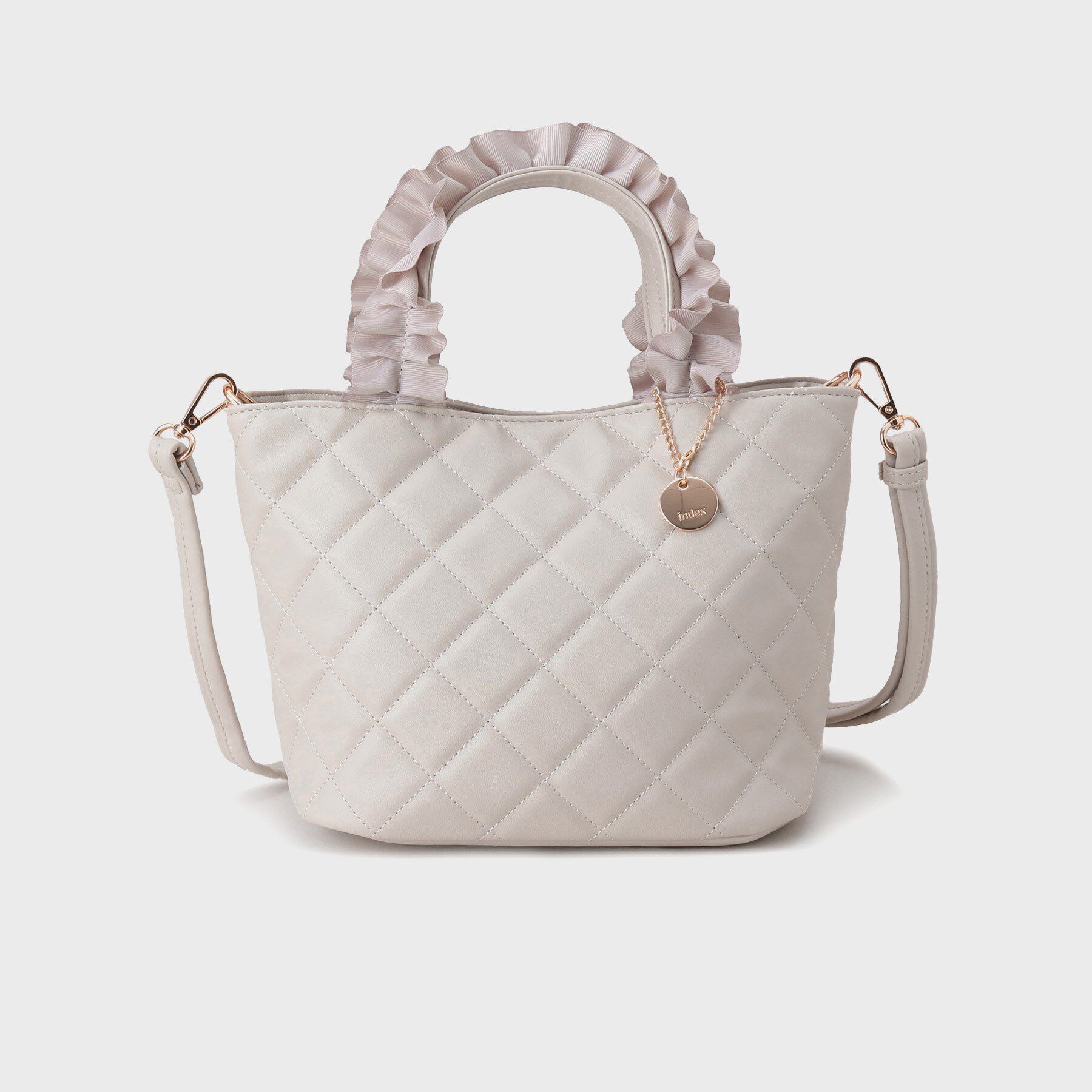 index「【2WAY】持ち手フリルキルティングトートバッグ」|トートバッグ|