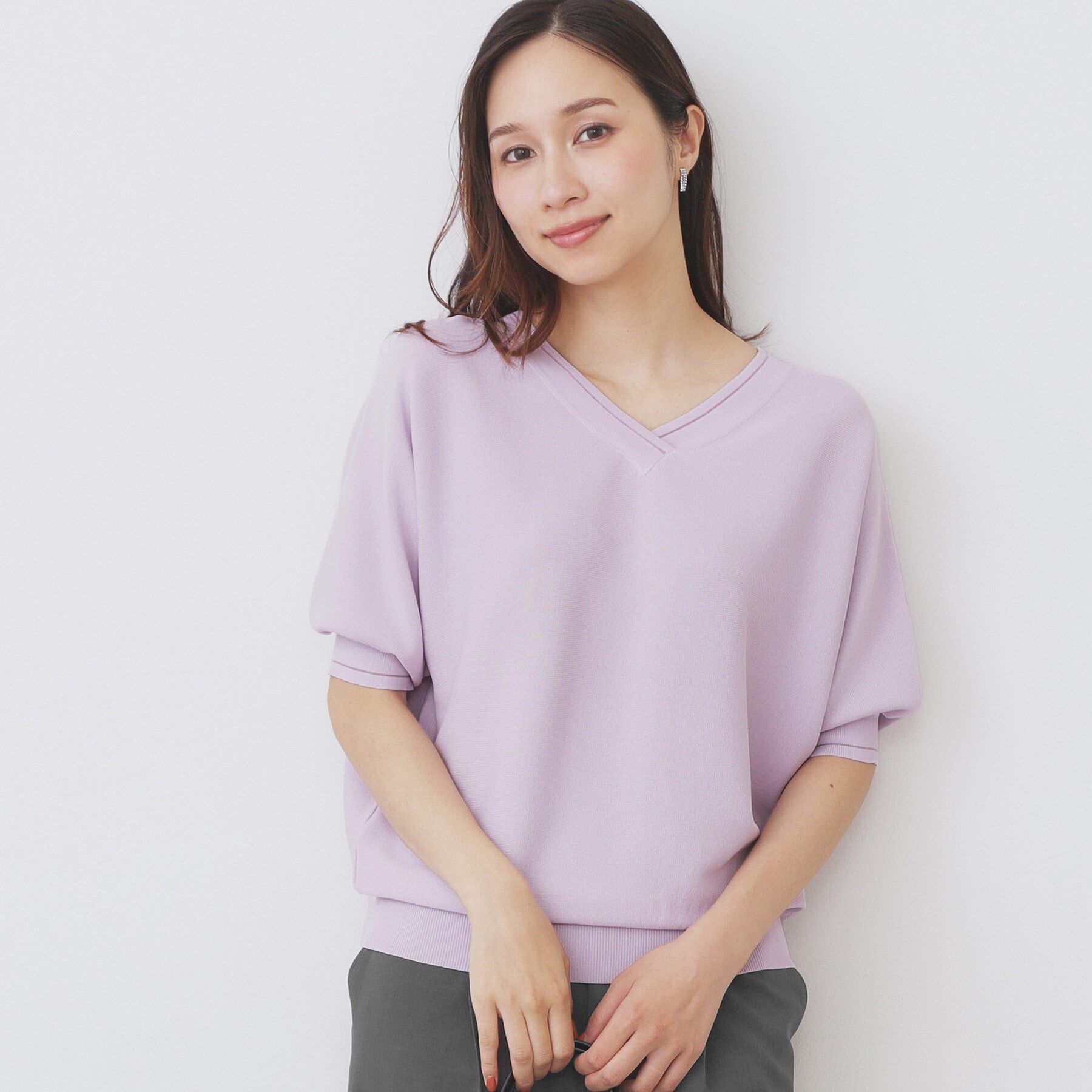 index「《5色展開》前後2WAY ドルマンスリーブニット【UVケア/抗ピル/洗濯機洗い可】」|ニット・セーター|