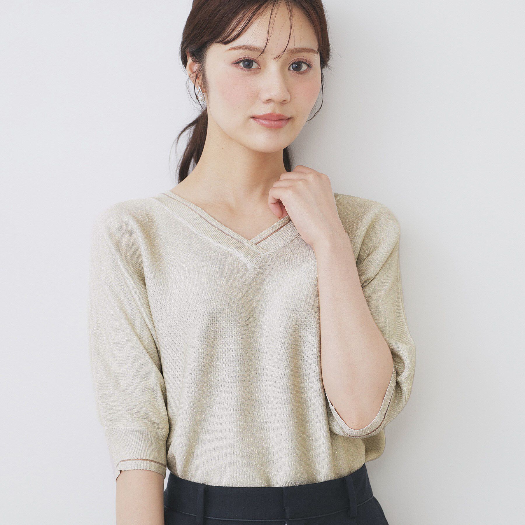 index「《5色展開》前後2WAY ドルマンスリーブニット【UVケア/抗ピル/洗濯機洗い可】」|ニット・セーター|