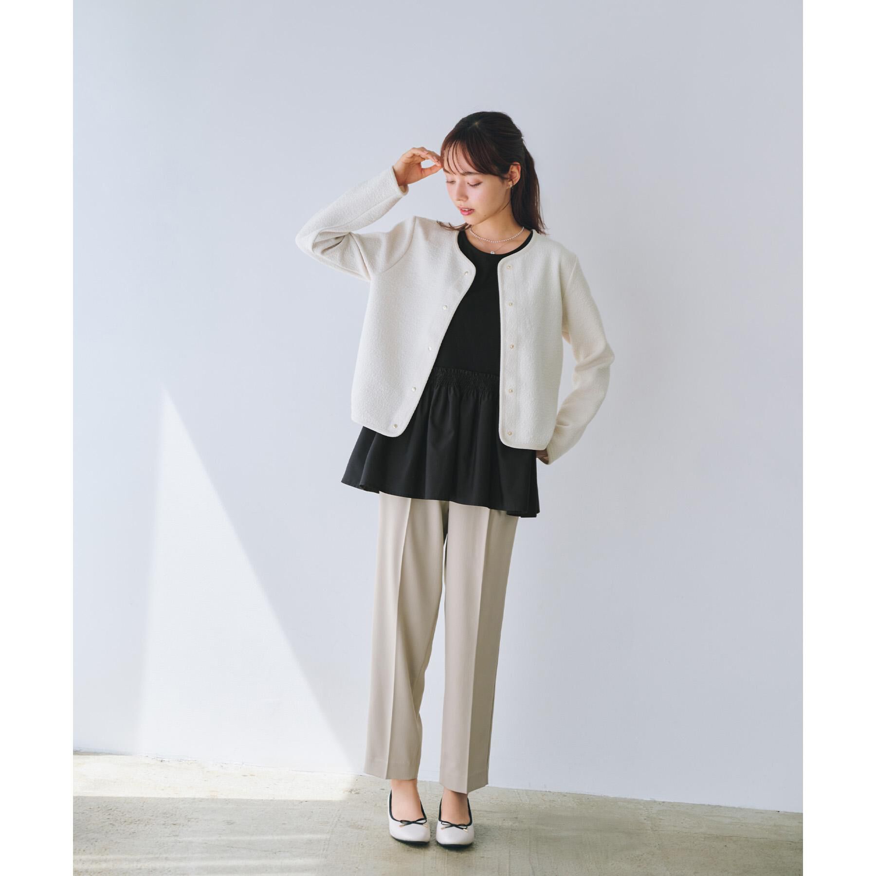 index「ストレッチノーカラーブルゾン【洗濯機OK】」|ブルゾン・スタジャン|