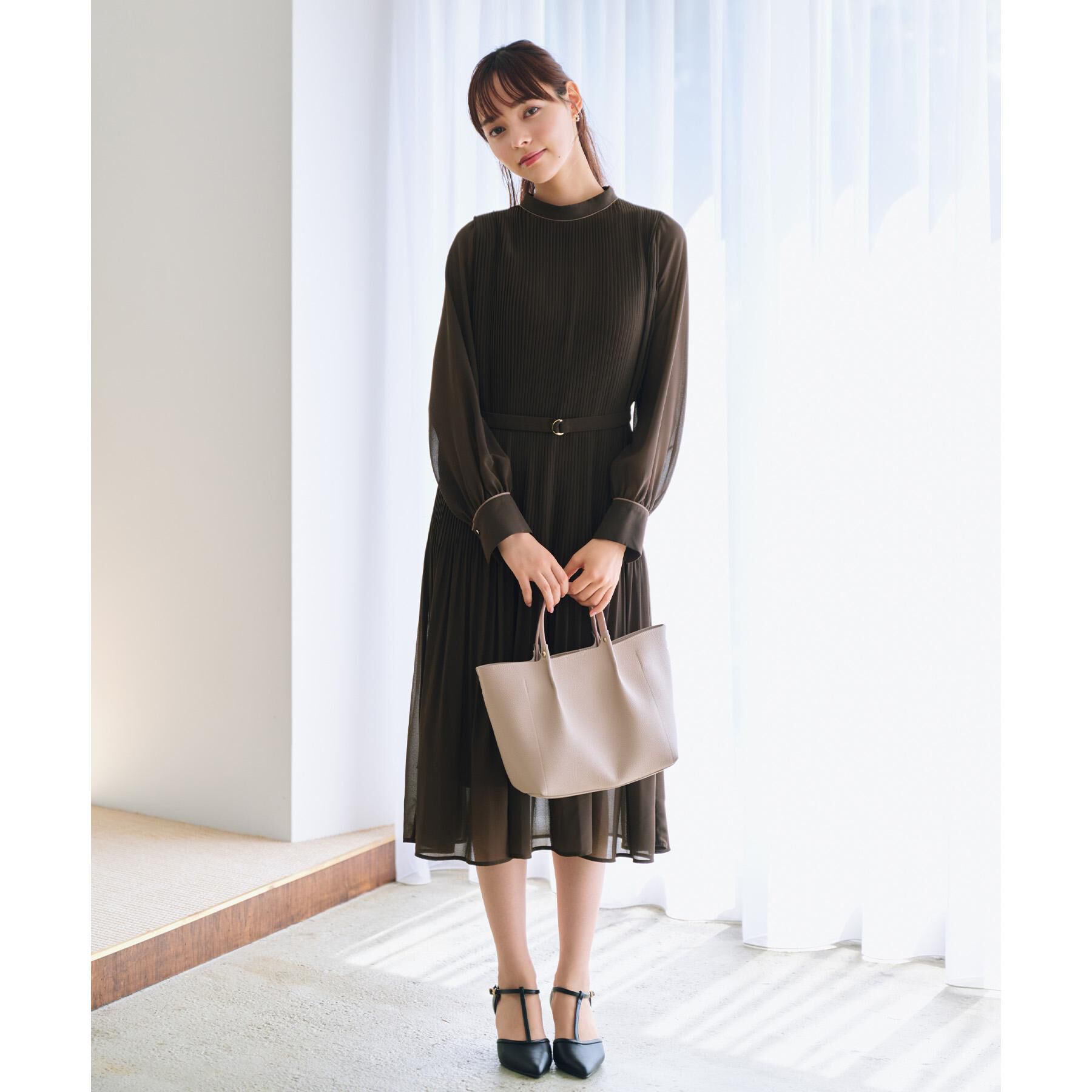 index「《5色展開/S-3Lサイズ》プリーツフレアワンピース【洗濯機OK/防シワ】」|ワンピース|