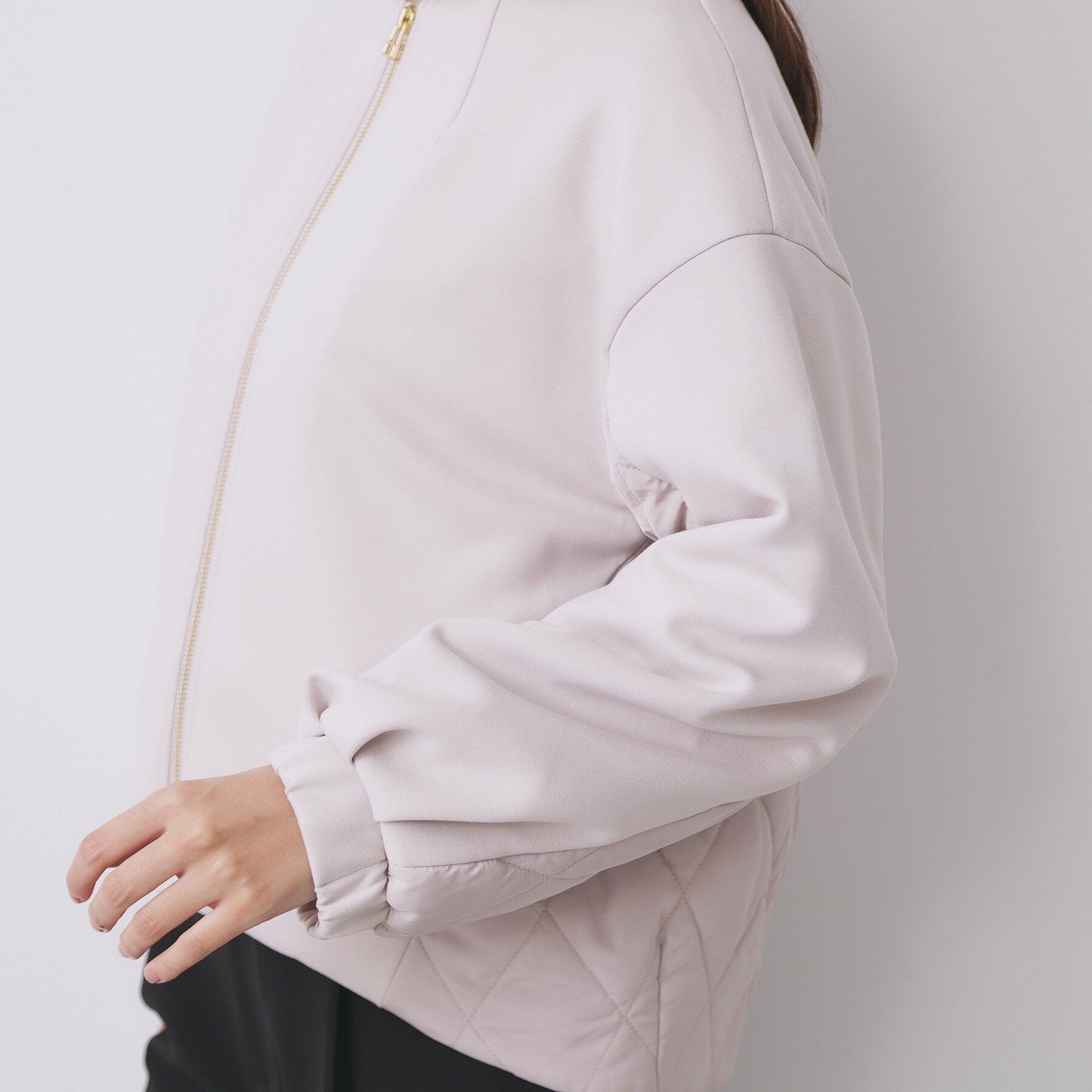 index「キルティング切替ノーカラーブルゾン【洗濯機OK】」|ブルゾン・スタジャン|