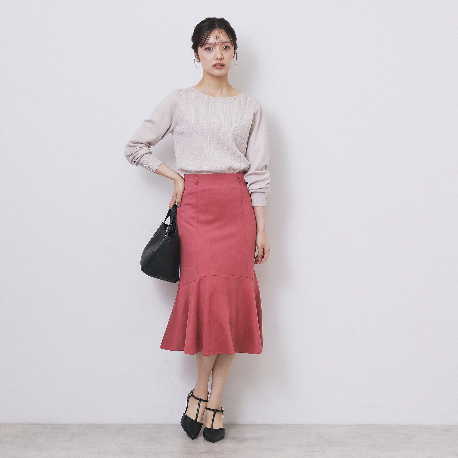 index「フェイクスウェード切り替えマーメイドスカート【洗濯機OK/イージーアイロン/防シワ】」|スカート|