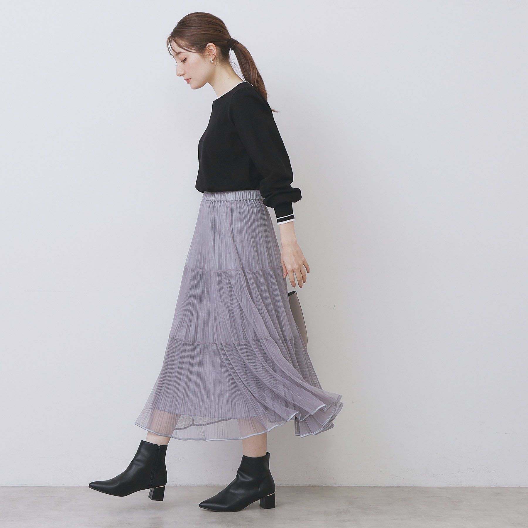 index「バイカラーパフスリーブニット【洗濯機OK】」|ニット・セーター|