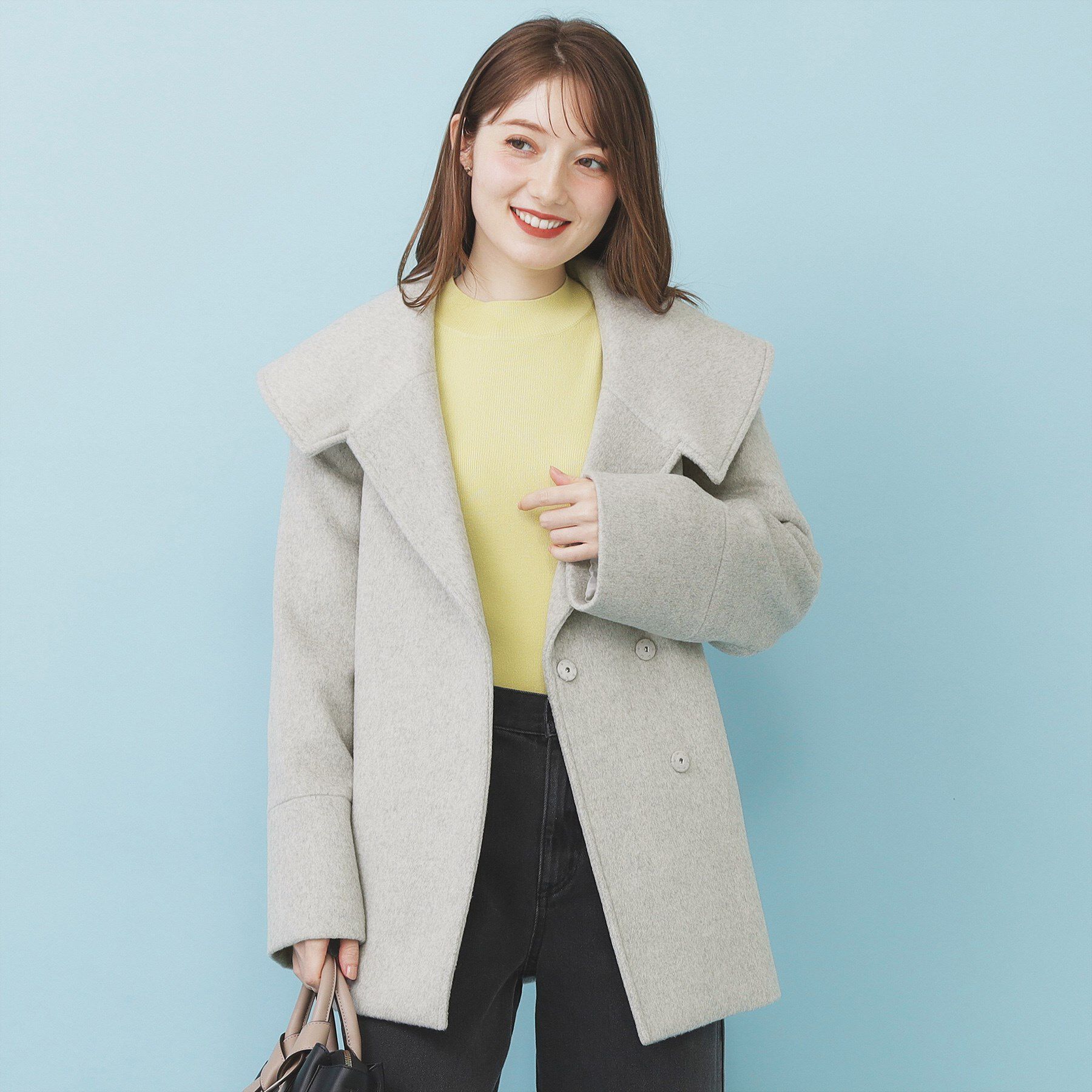 index「ベルト付ビッグカラーミドルコート」|チェスターコート|