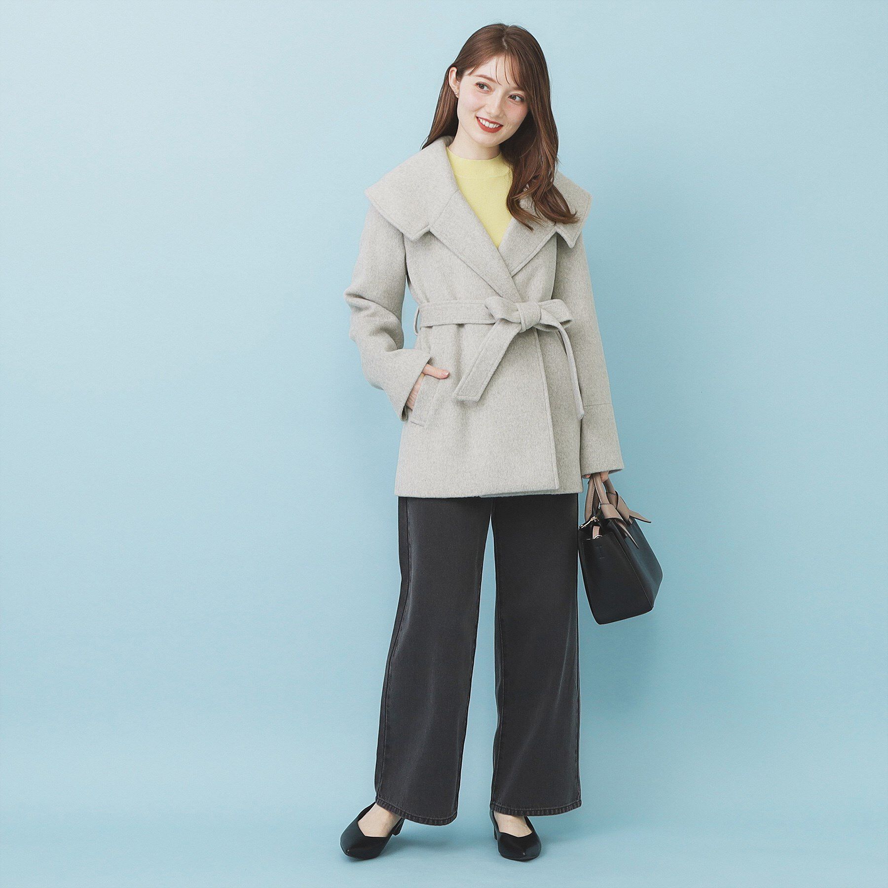 index「ベルト付ビッグカラーミドルコート」|チェスターコート|