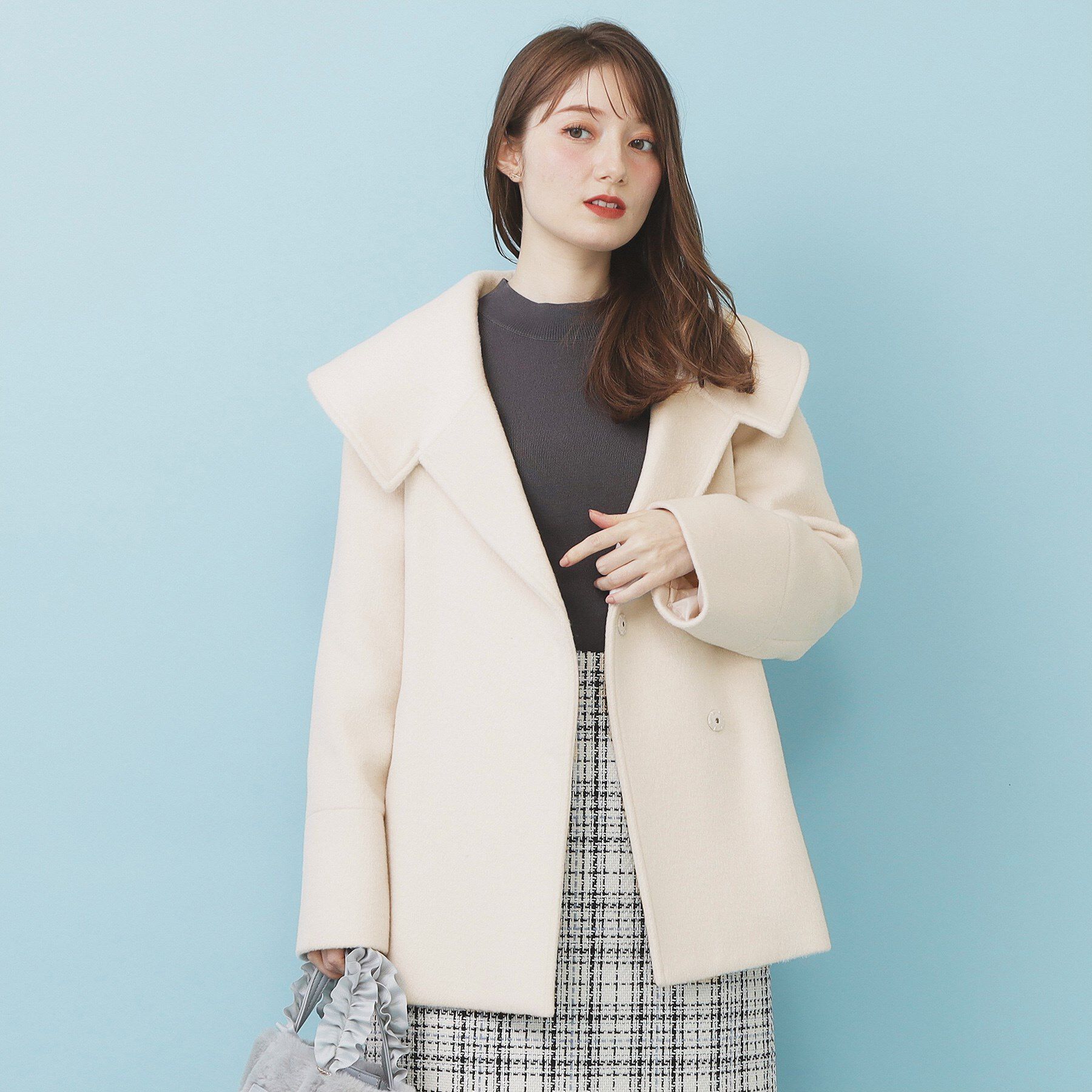 index「ベルト付ビッグカラーミドルコート」|チェスターコート|