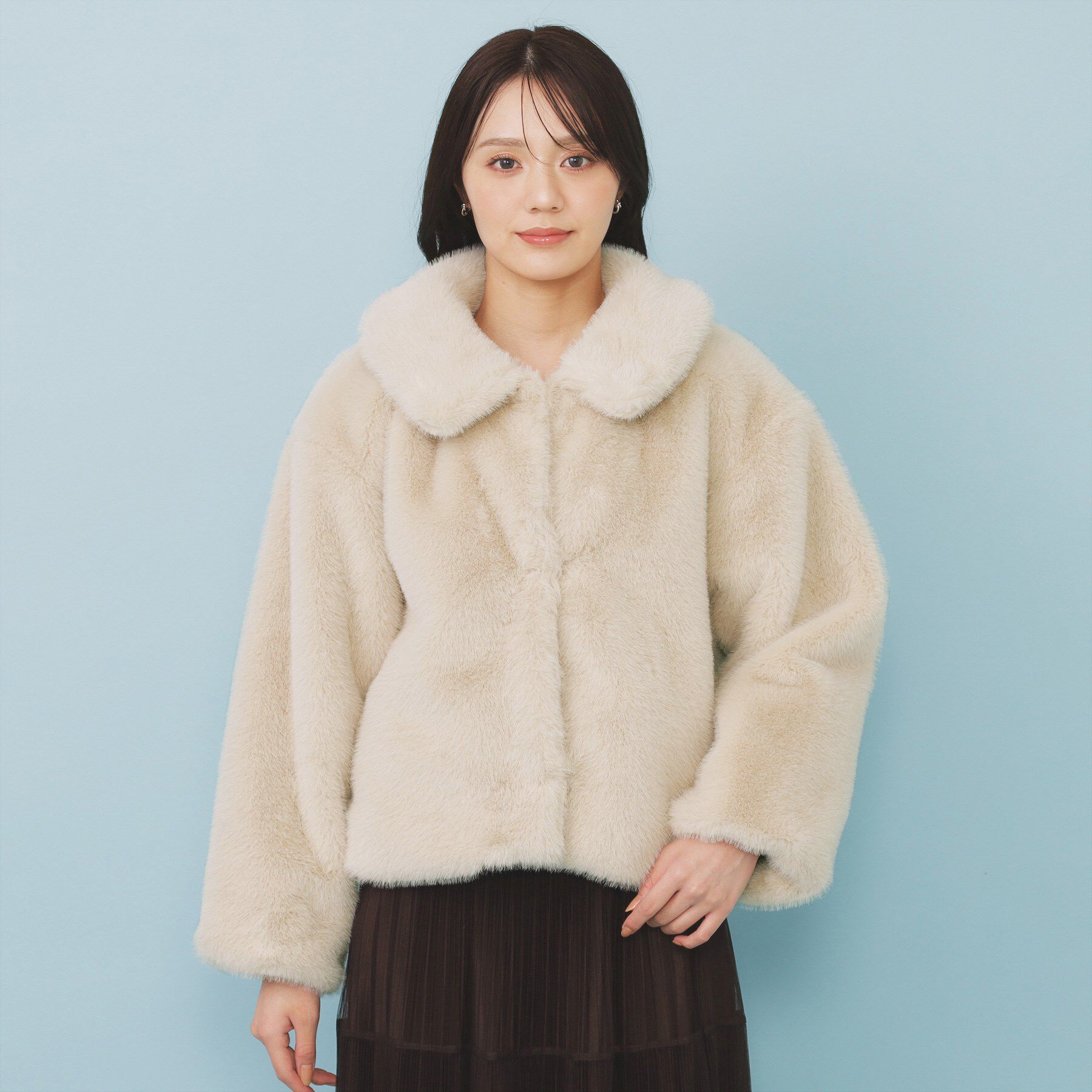 index「エコファーショートコート【洗える】」|ステンカラーコート|