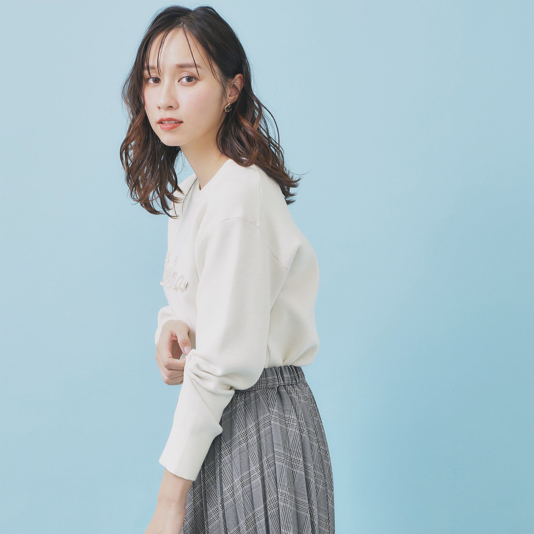 index「パール調ロゴクルーネックニット【洗濯機OK】」|ニット・セーター|