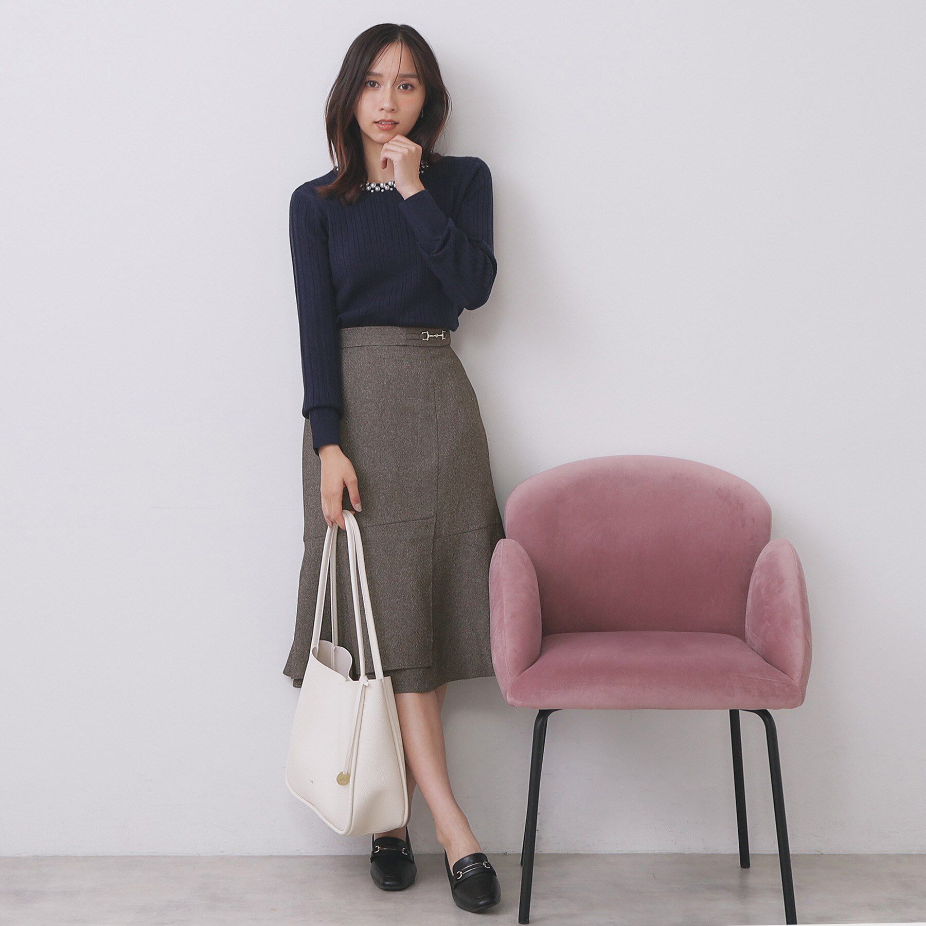 index「カルゼツイードアシメフレアスカート【洗濯機OK/防シワ/イージーアイロン/抗ピル】」|スカート|