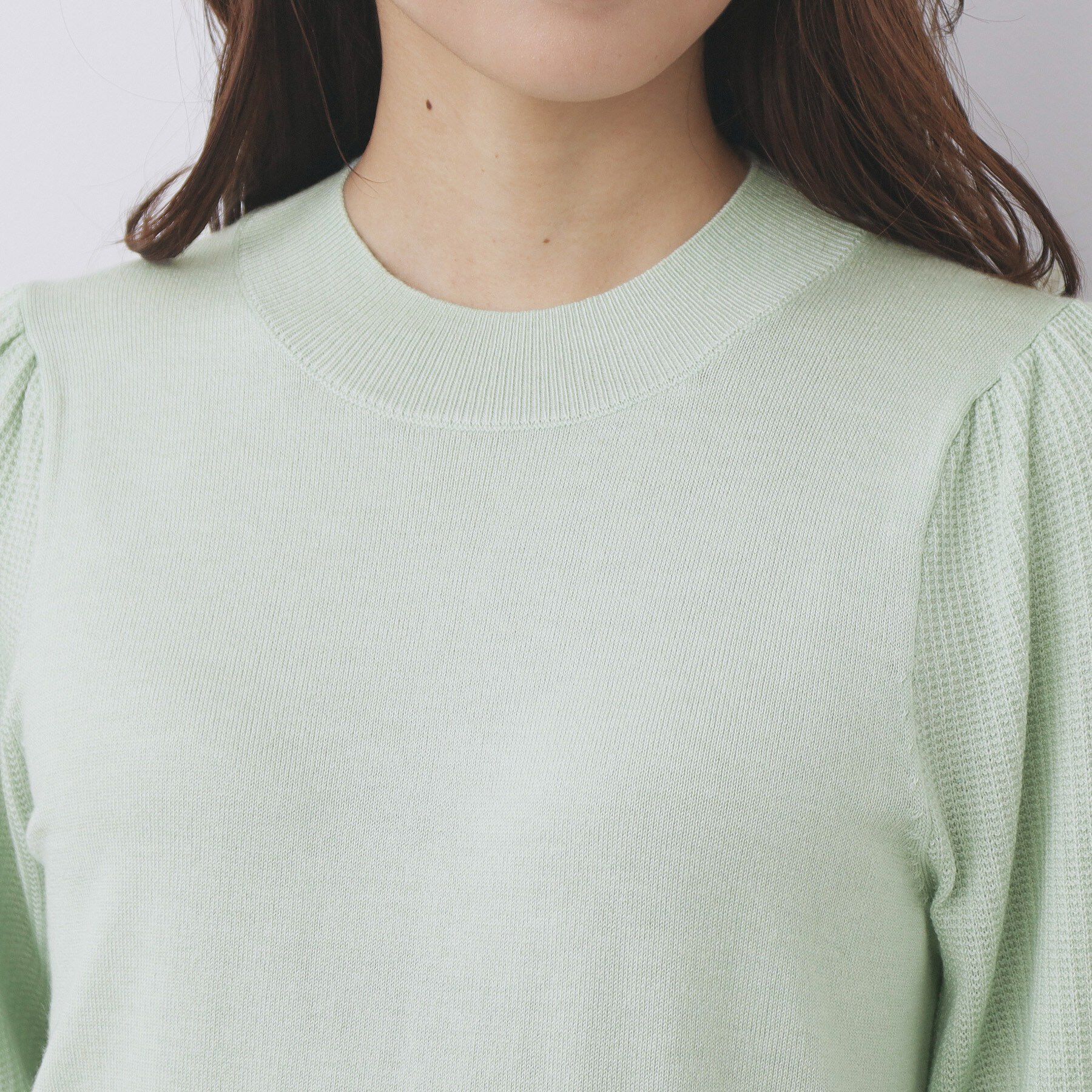 index「柄編みスリーブハイネックニット【洗濯機OK】」|ニット・セーター|