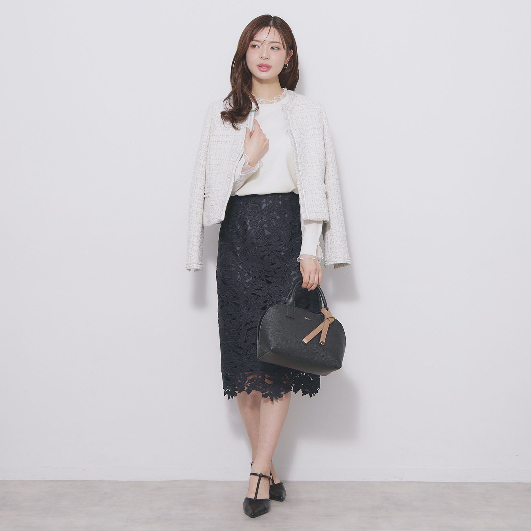 index「ドットチュールフリルデザインニット【洗濯機OK】」|ニット・セーター|